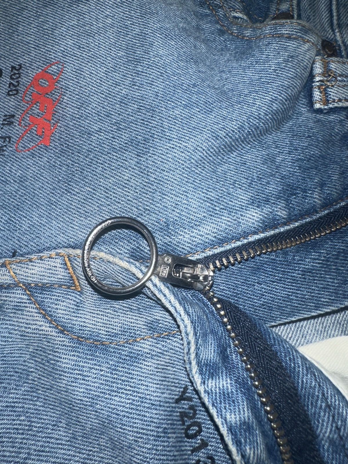 Off-White Off White Repeat Logo Jeans FW19 Size US 30 / EU 46 - 8 Thumbnail