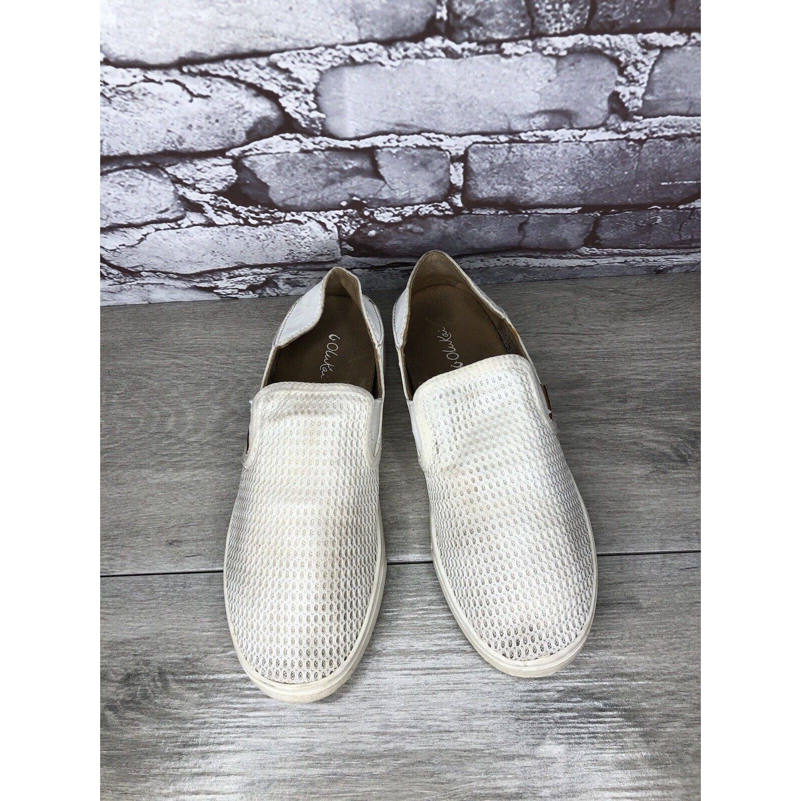 Olukai Olukai Shoes Pehuea Slip On Comfort White Textile Sneakers W Size US 7 / IT 37 - 8 Thumbnail