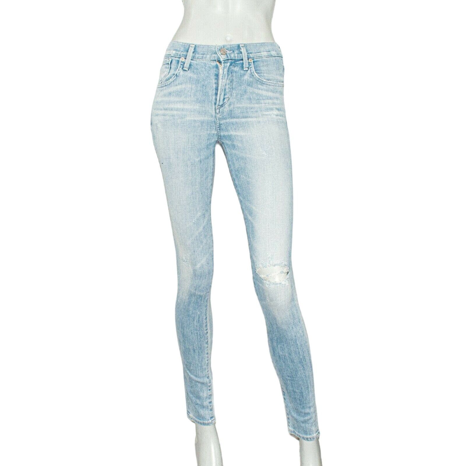 Agolde AGOLDE Sophie Skinny Denim Jeans light wash Rip distressed Size 24" / US 00 / IT 34 - 1 Thumbnail