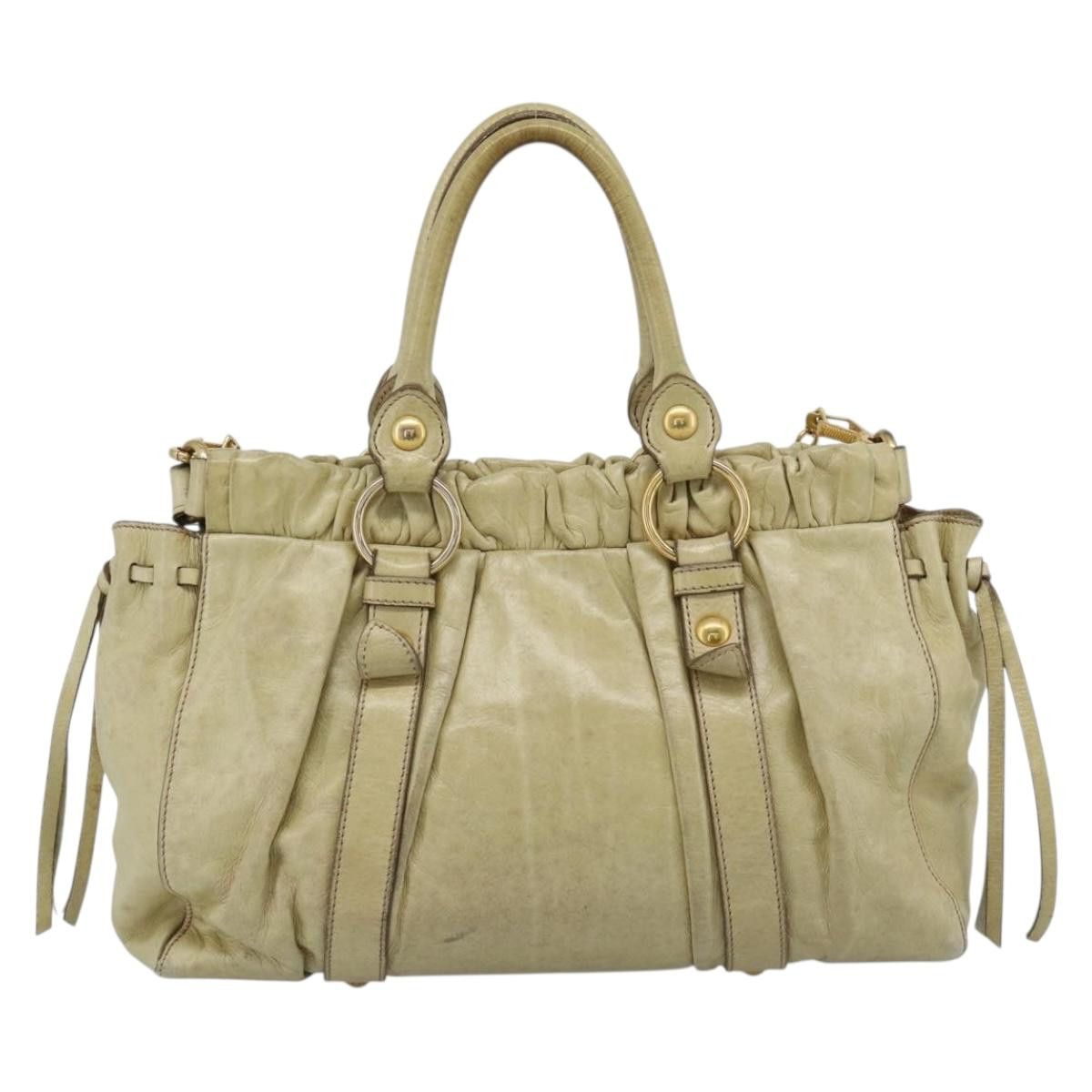 Miu Miu Borsa a mano Miu Miu Matelassé in pelle 2 vie beige oro Size ONE SIZE - 2 Thumbnail
