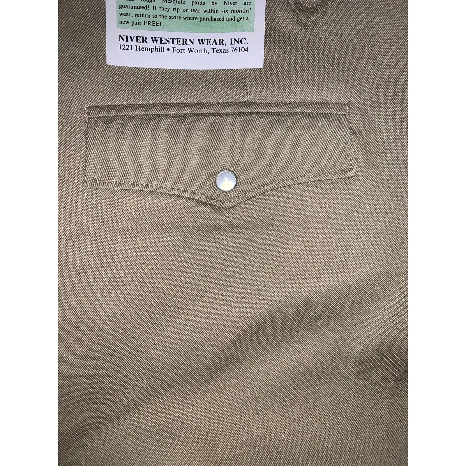 Other × Vintage Mesquite Niver Western Dress Pants Khaki Pleated 36x37 NWT Size US 38 / EU 54 - 7 Thumbnail
