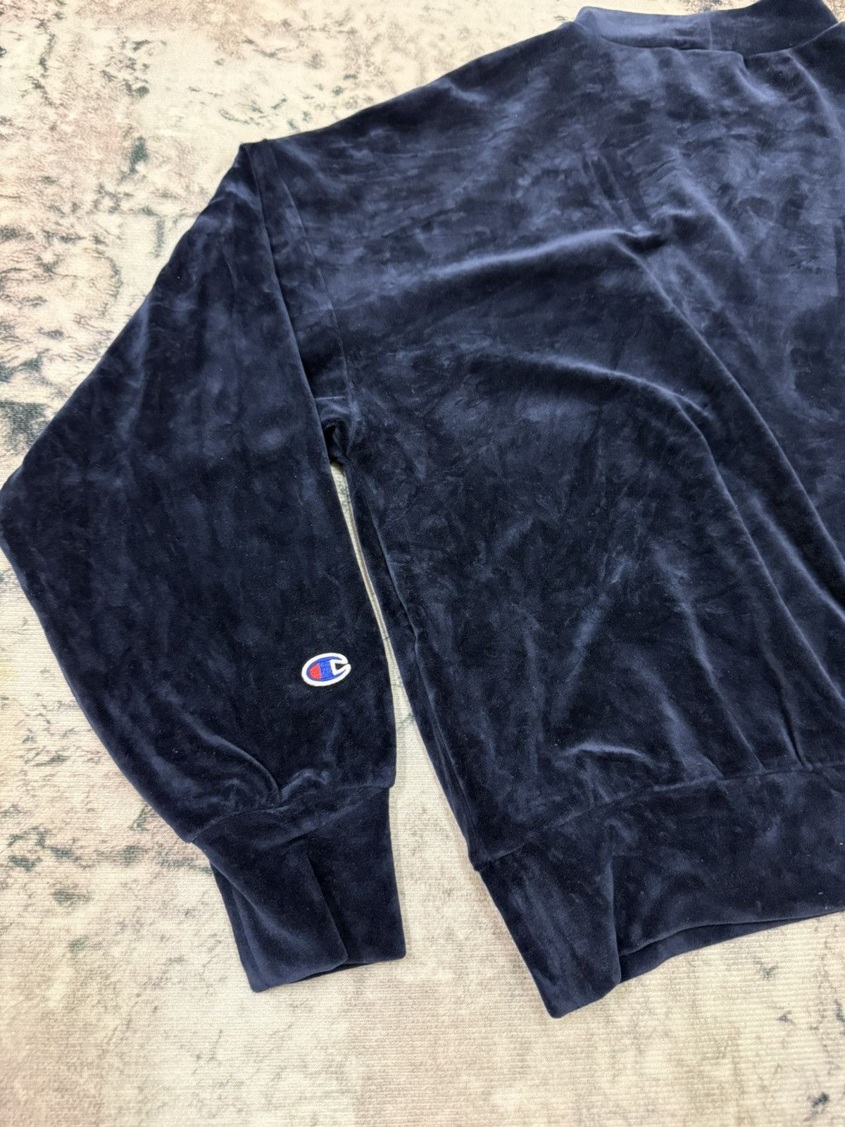 Champion × Japanese Brand Champion Velvet Cropped Sweatshirt Size L / US 10 / IT 46 - 12 Thumbnail