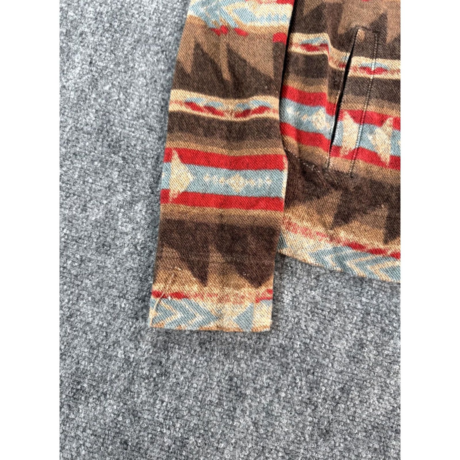 Ralph Lauren VINTAGE Lauren Ralph Lauren Jacket Womens Small Brown Aztec Sherpa Collar Zip Jacket Size 28" / US 6 / IT 42 - 2 Thumbnail