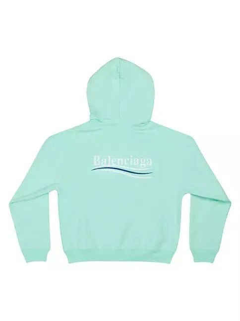 Balenciaga o1bcso1str1224 Unisex Small Fit Zip-Up Hoodie Mint/White Size US XXS / EU 40 - 2 Thumbnail