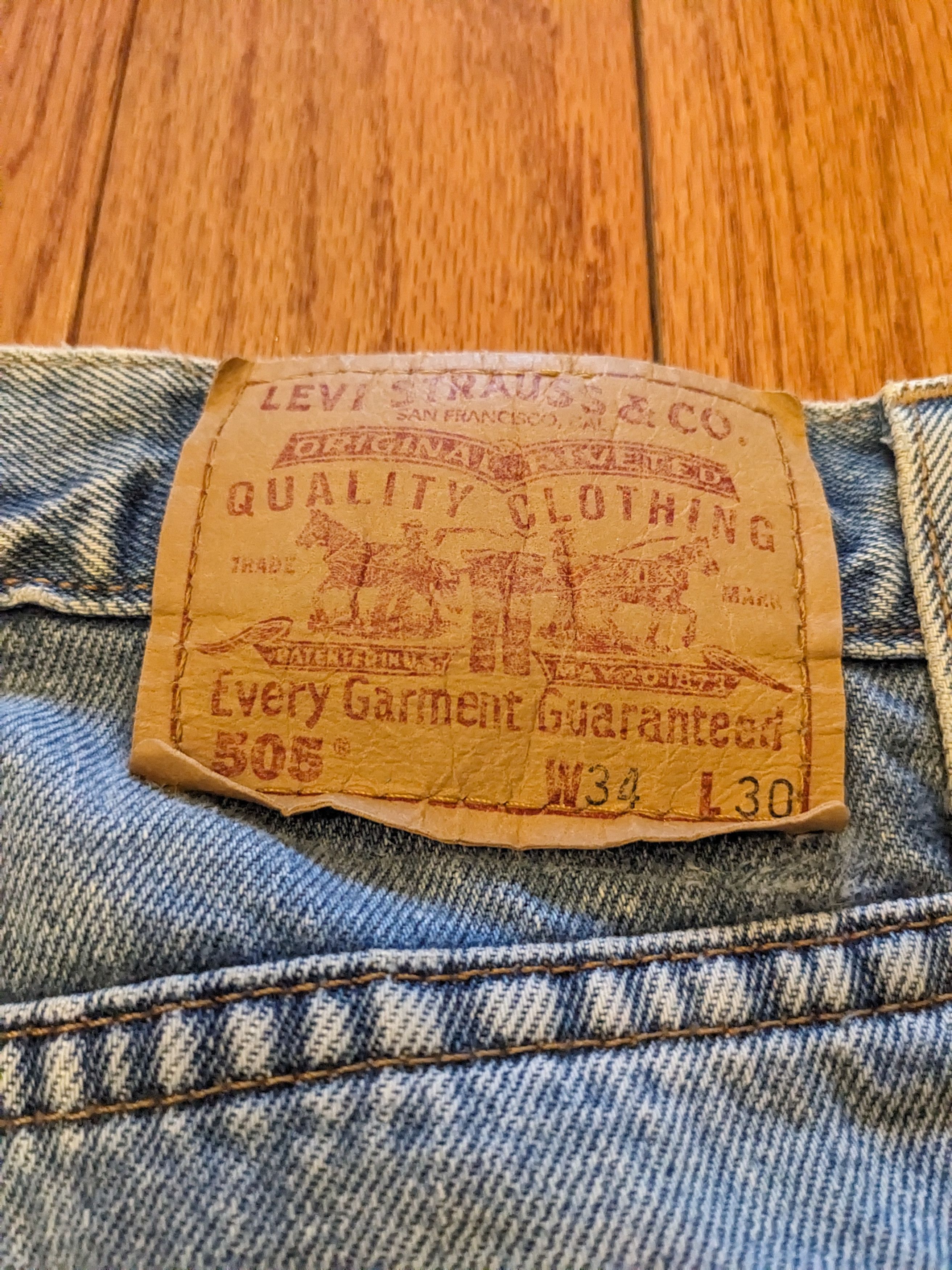 Levi's × Vintage Vintage 90s Levi's 505 34 x 30 Regular Straight Leg Denim Size US 34 / EU 50 - 2 Thumbnail