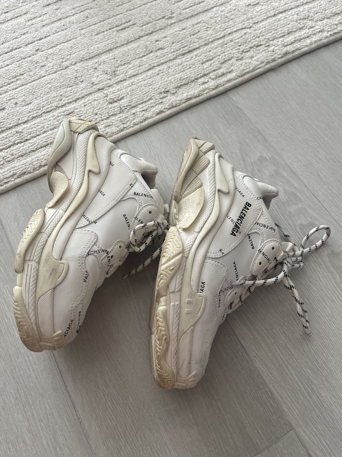 Balenciaga Balenciaga Triple S Logo White Size US 8 / IT 38 - 4 Thumbnail