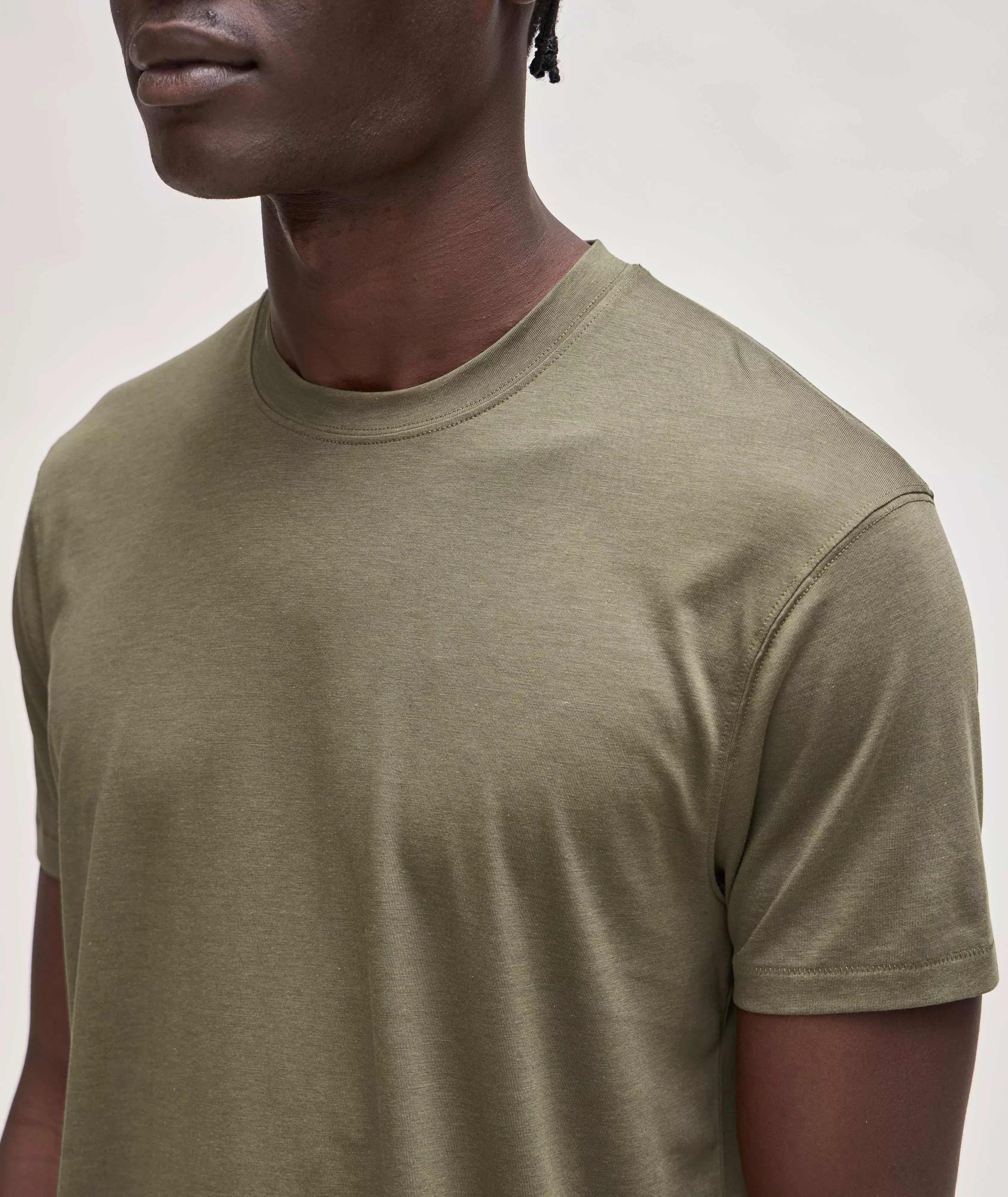 Tom Ford o1y0425 Crewneck T-Shirt in Olive Green Size US L / EU 52-54 / 3 - 2 Thumbnail