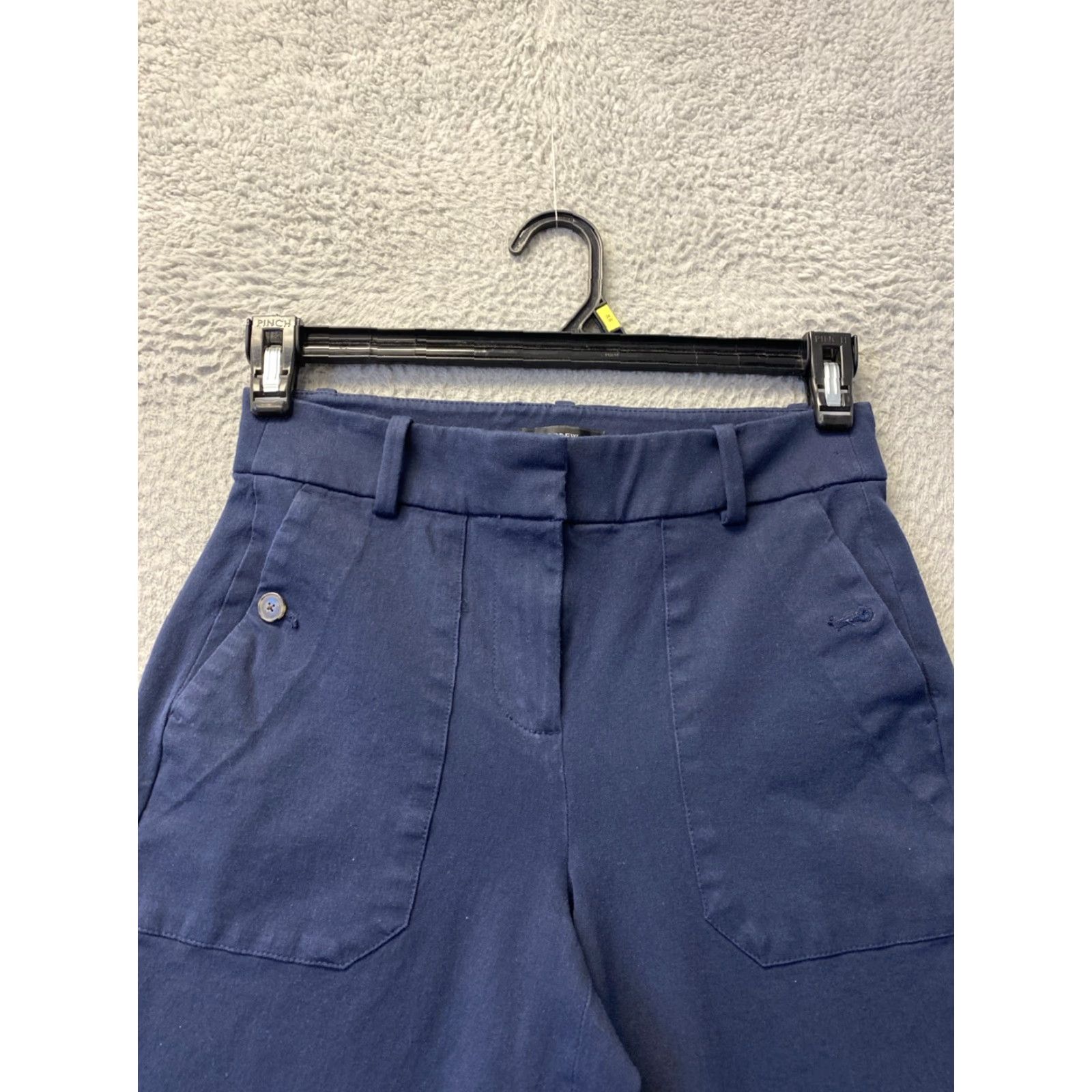 J.Crew J.CREW Wide Leg Pants Bi-Stretch Cotton High Waist Navy Women's 2 Cropped Size 26" / US 2 / IT 38 - 2 Thumbnail
