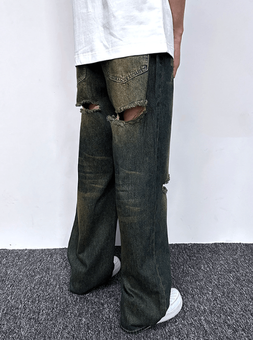 Japanese Brand × Jean Loose retro distressed trendy ripped jeans y2k Size US 34 / EU 50 - 3 Thumbnail