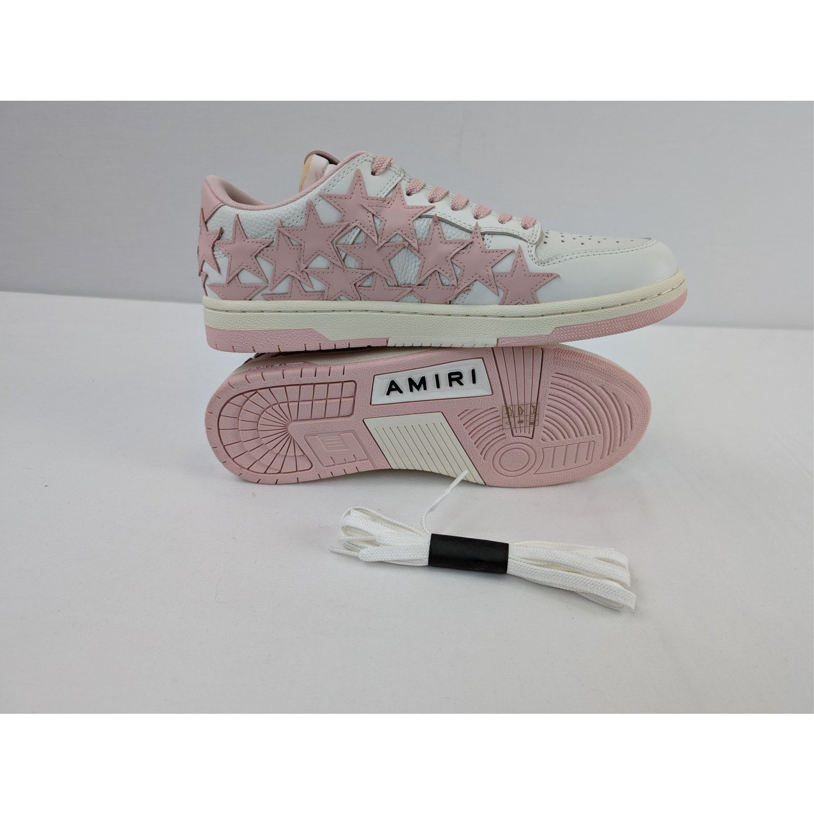 Amiri o1rshd1 Q:2 / Stars Low Top Sneakers in White/Pink Size US 8 / IT 38 - 10 Thumbnail