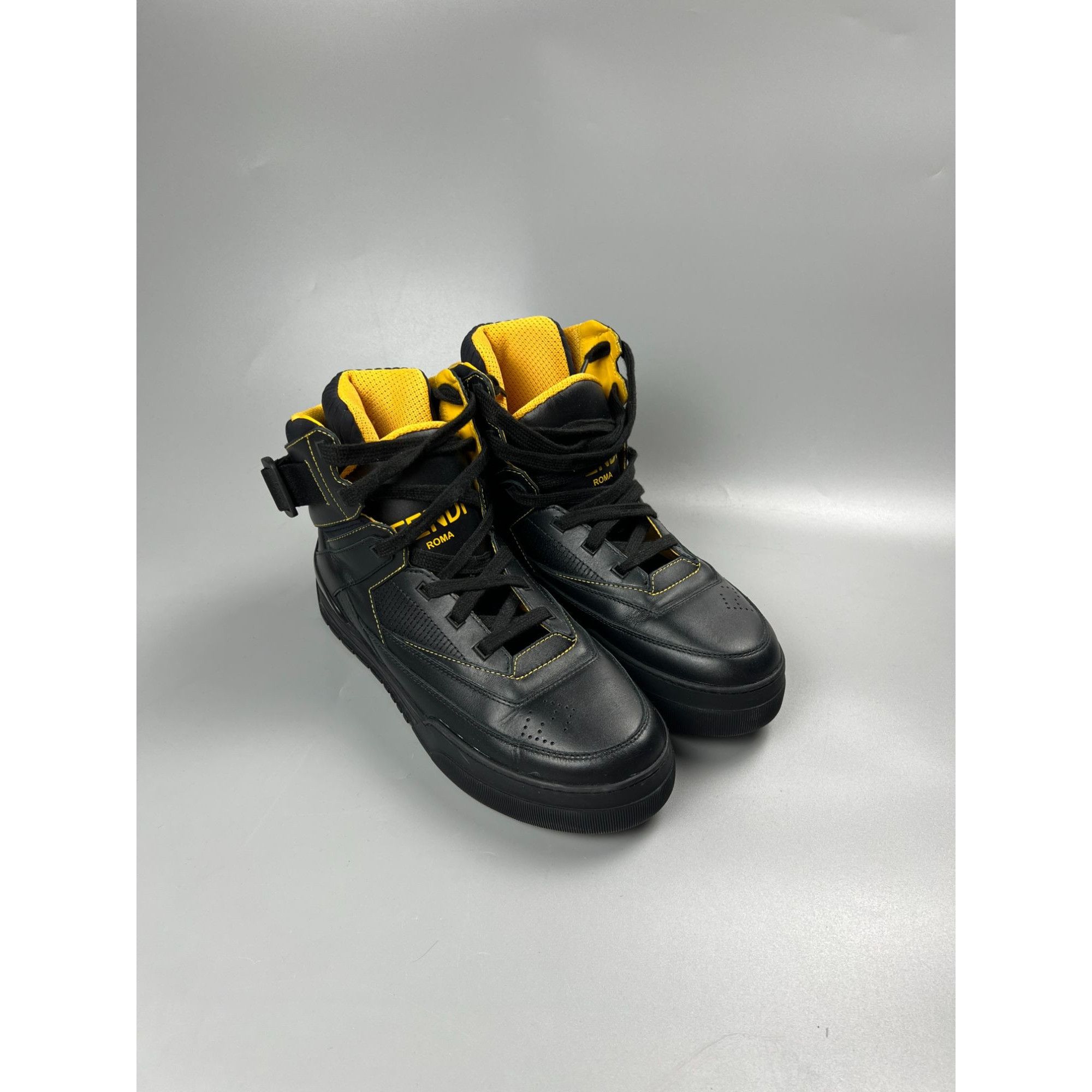 Fendi Fendi Roma Hi Top Leather Sneakers (Y0883) Size US 8 / EU 41 - 2 Thumbnail