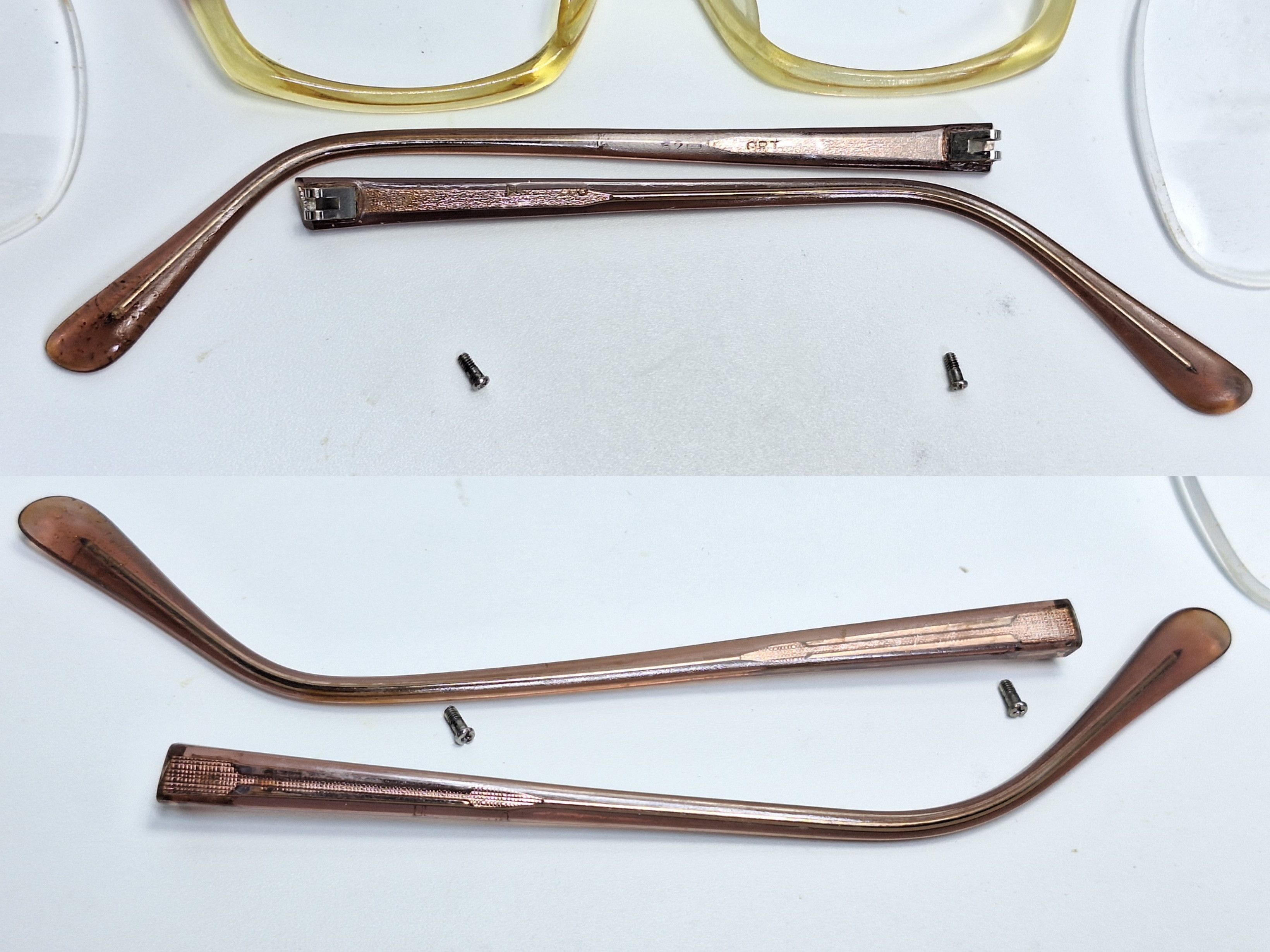 Other Papion 208 Brown Yellow Two-Tone Acetate Eyeglass Frame Size ONE SIZE - 8 Thumbnail