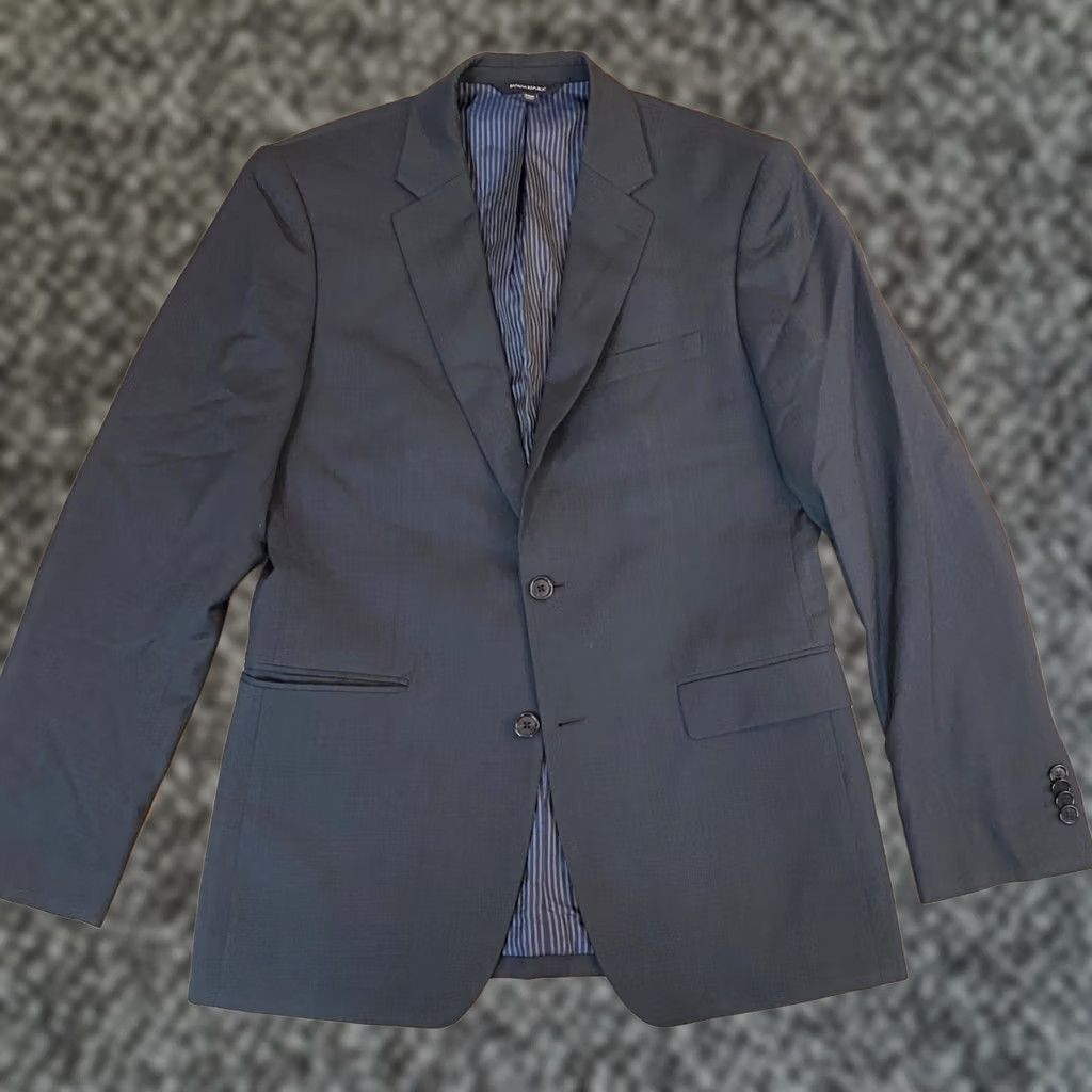 Banana Republic Banana Republic Blazer Mens 38R Gray Marzotto Wool 2 Button Slim Coat Jacket Single-Breasted Notch Lapel 4-Button Sleeve Regular Size 38R - 1 Thumbnail