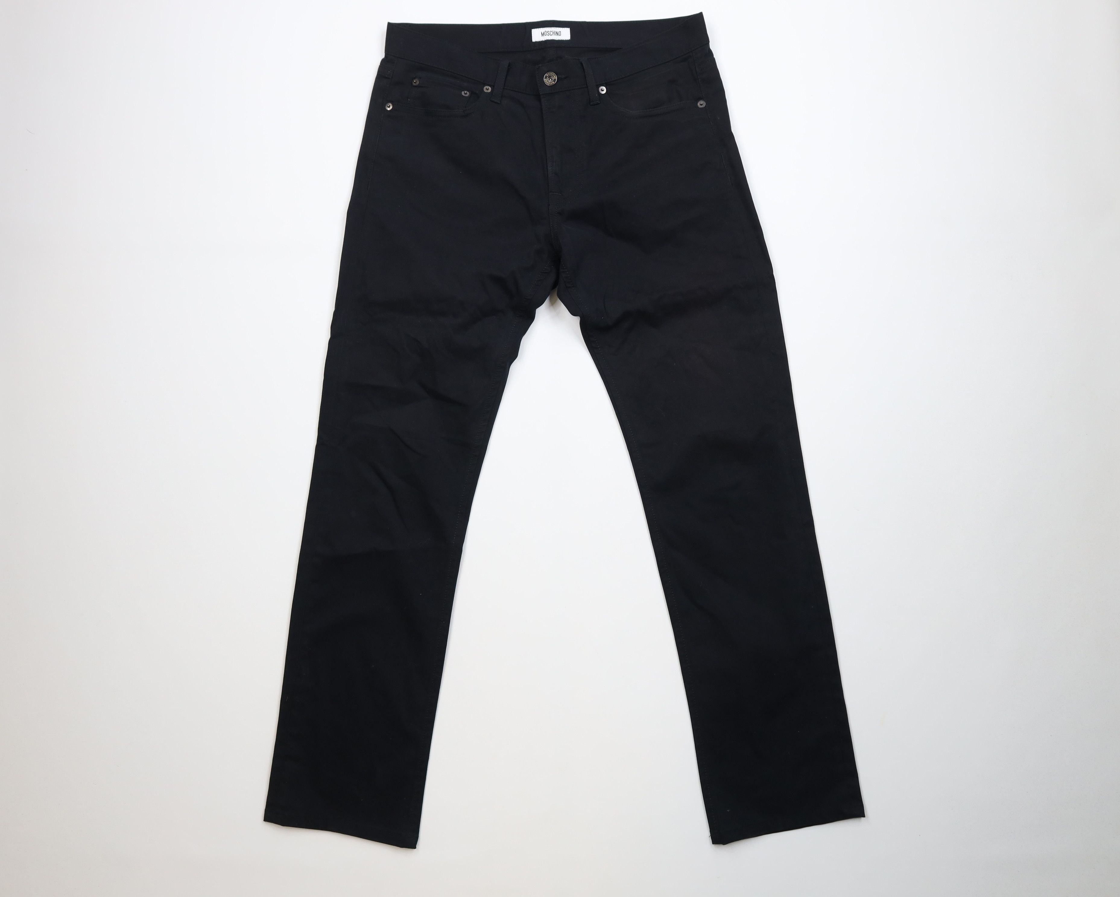 Moschino Moschino Flat Front Stretch Straight Leg Chino Pants Black Size US 32 / EU 48 - 1 Thumbnail