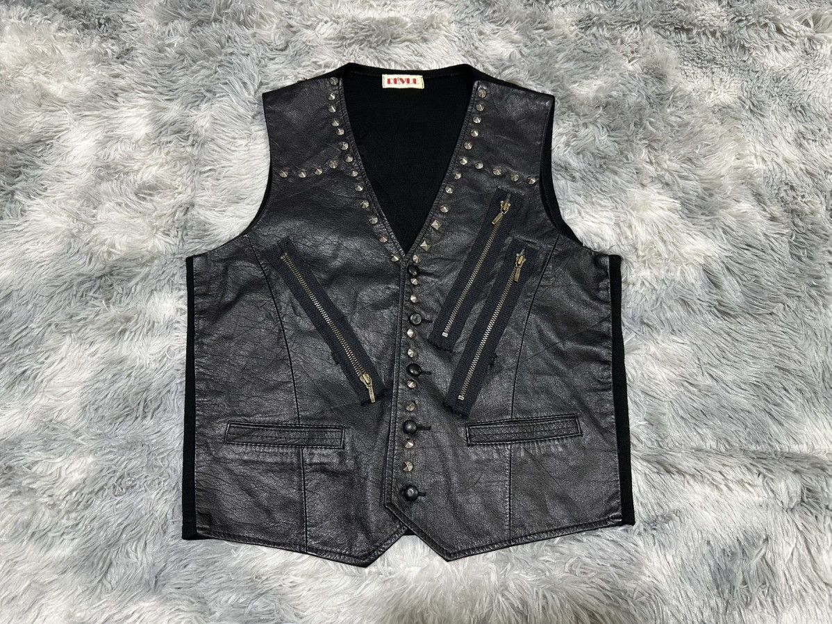 Seditionaries 🔥Japanese Y2K Spike Studded Hybrid Leather Vest Zip Punk Size US M / EU 48-50 / 2 - 1 Thumbnail