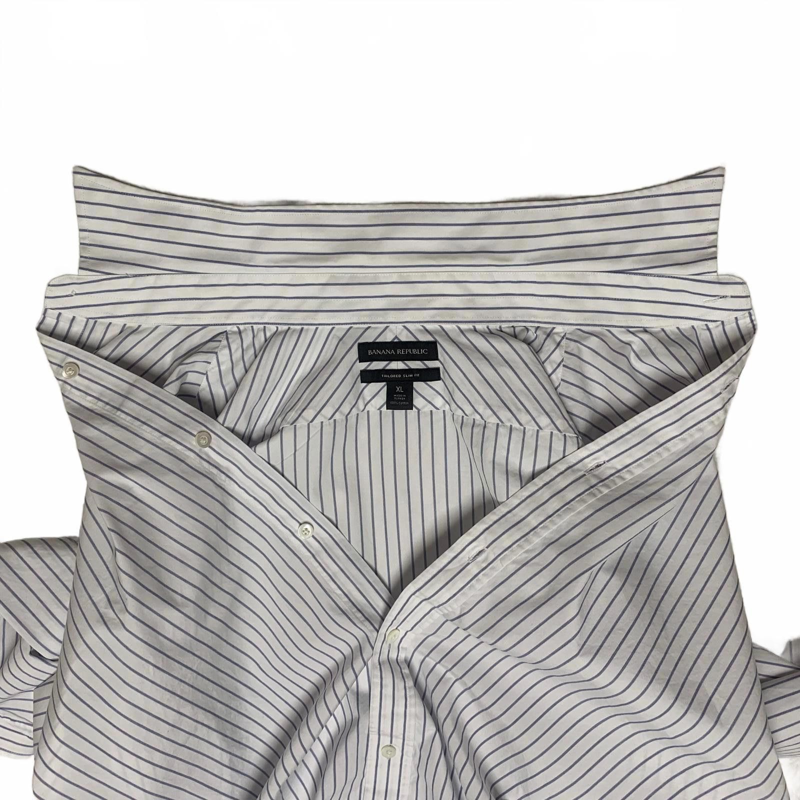 Banana Republic Banana Republic XL Slim Fit Striped Button-Up Shirt Size US XL / EU 56 / 4 - 7 Thumbnail