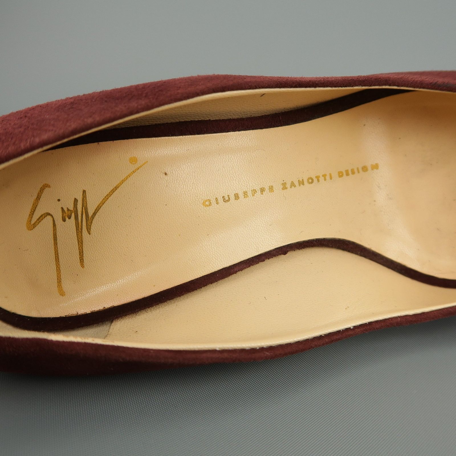 Giuseppe Zanotti Size 6.5 Burgundy Suede Peep Toe Platform SHARON Pumps Size US 6.5 / IT 36.5 - 8 Thumbnail