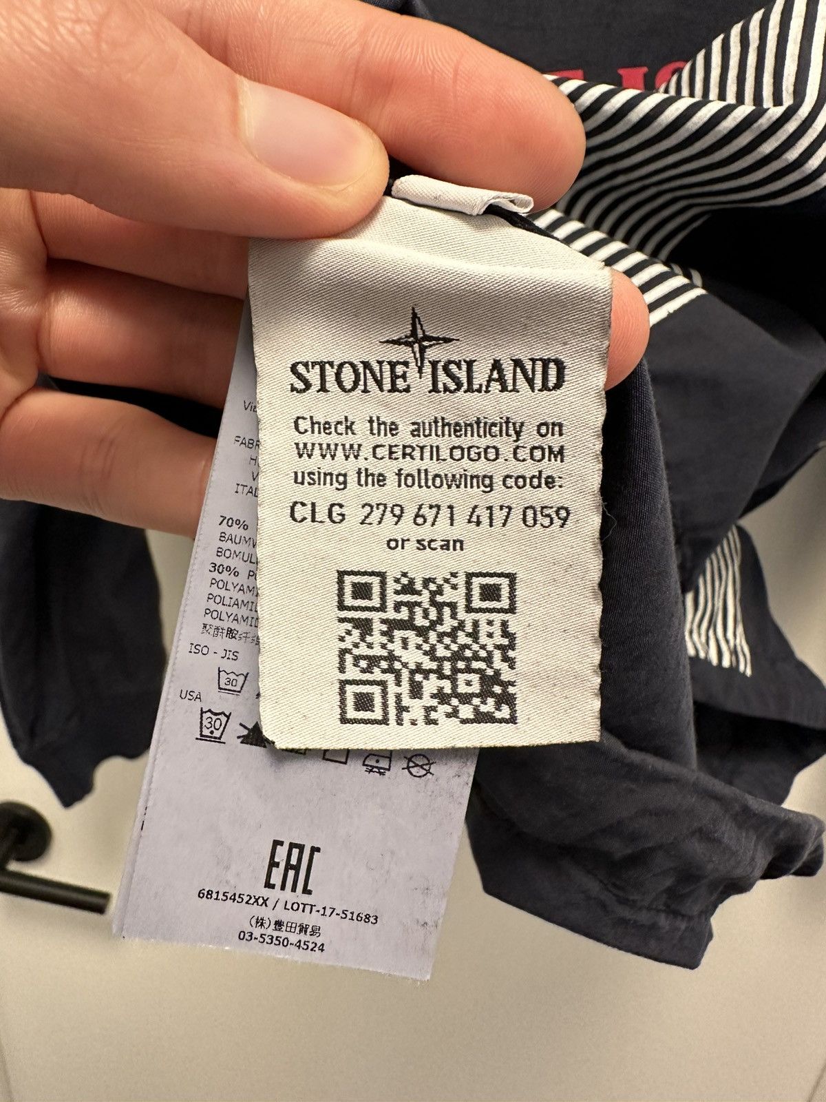 Stone Island Stone Island Marina 50 Fili Folded Marina Print Smock Size US L / EU 52-54 / 3 - 7 Thumbnail