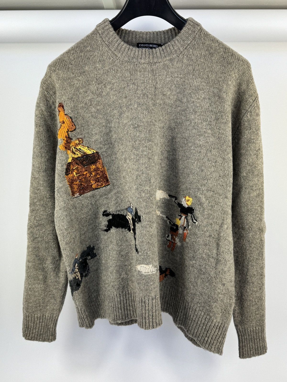 Enfants Riches Deprimes Come Live With Me Embroidered Intarsia Wool Sweater Size US XL / EU 56 / 4 - 1 Thumbnail