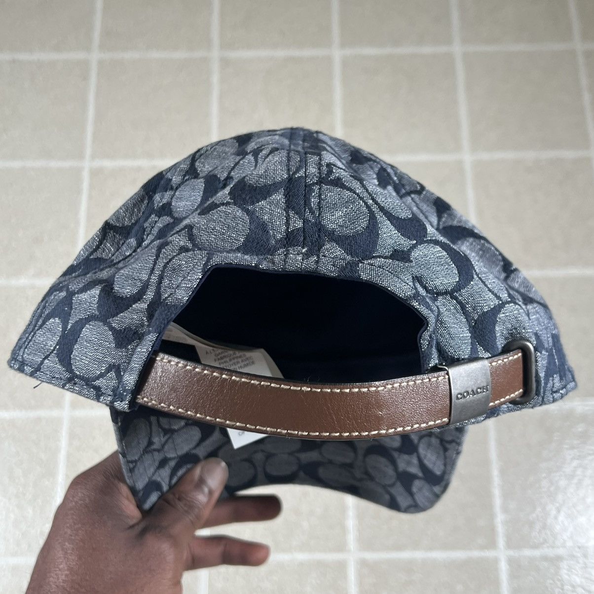 Coach COACH ALLOVER SIGNATURE LOGO JACQUARD BASEBALL CAP HAT Blue Size ONE SIZE - 7 Thumbnail