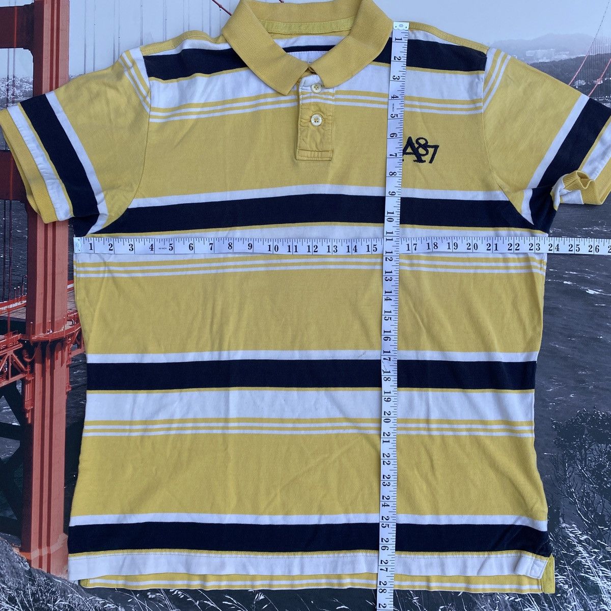 Aeropostale Aeropostale Shirt Size XL Striped Polo Short Sleeve A87 Y2K Size US XL / EU 56 / 4 - 9 Thumbnail
