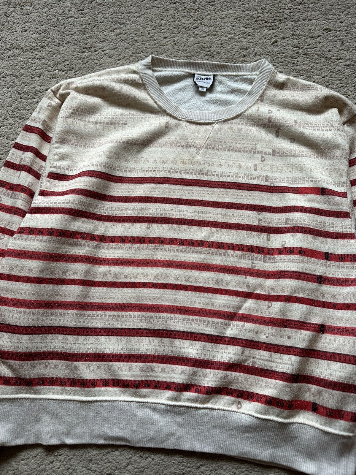 Jean Paul Gaultier 2000s JEAN PAUL GAULTIER Measurement Tape Sweatshirt Size XS / US 0-2 / IT 36-38 - 4 Thumbnail