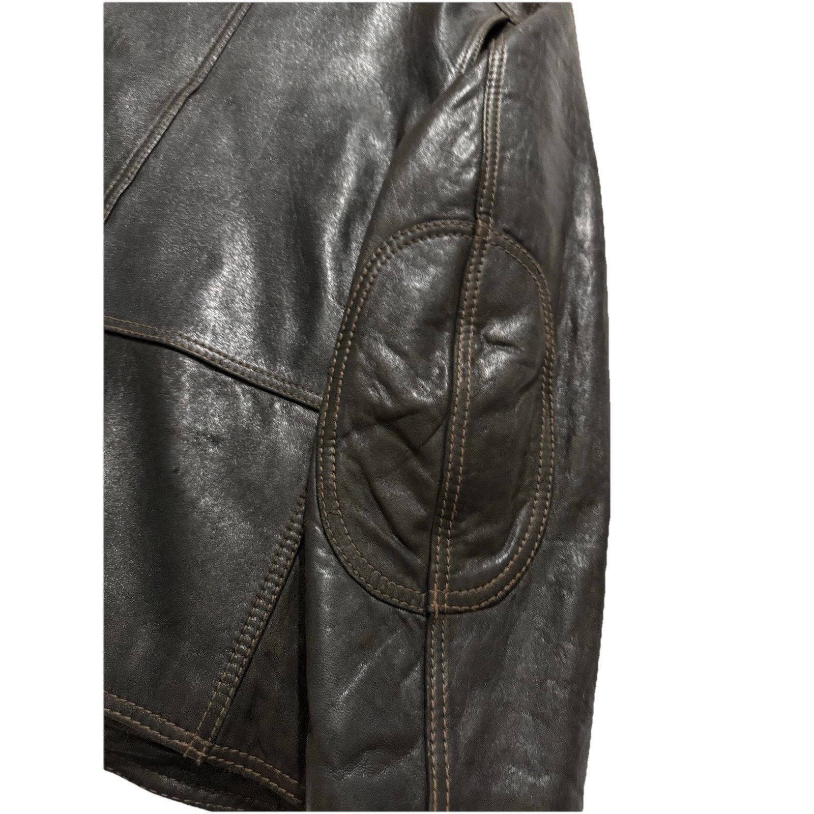 Andrew Marc Vintage Andrew Marc New York Brown Leather Biker Jacket Mens Size US XL / EU 56 / 4 - 7 Thumbnail