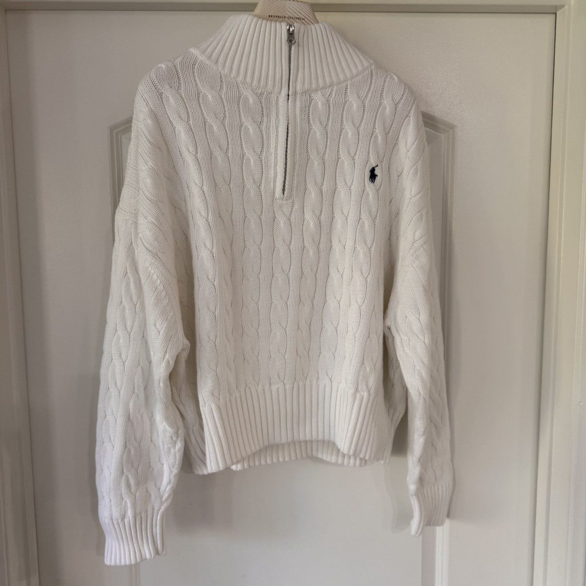 Polo Ralph Lauren Polo Ralph Lauren Cable-Knit Cotton Quarter-Zip Sweater XL Size XL / US 12-14 / IT 48-50 - 2 Thumbnail