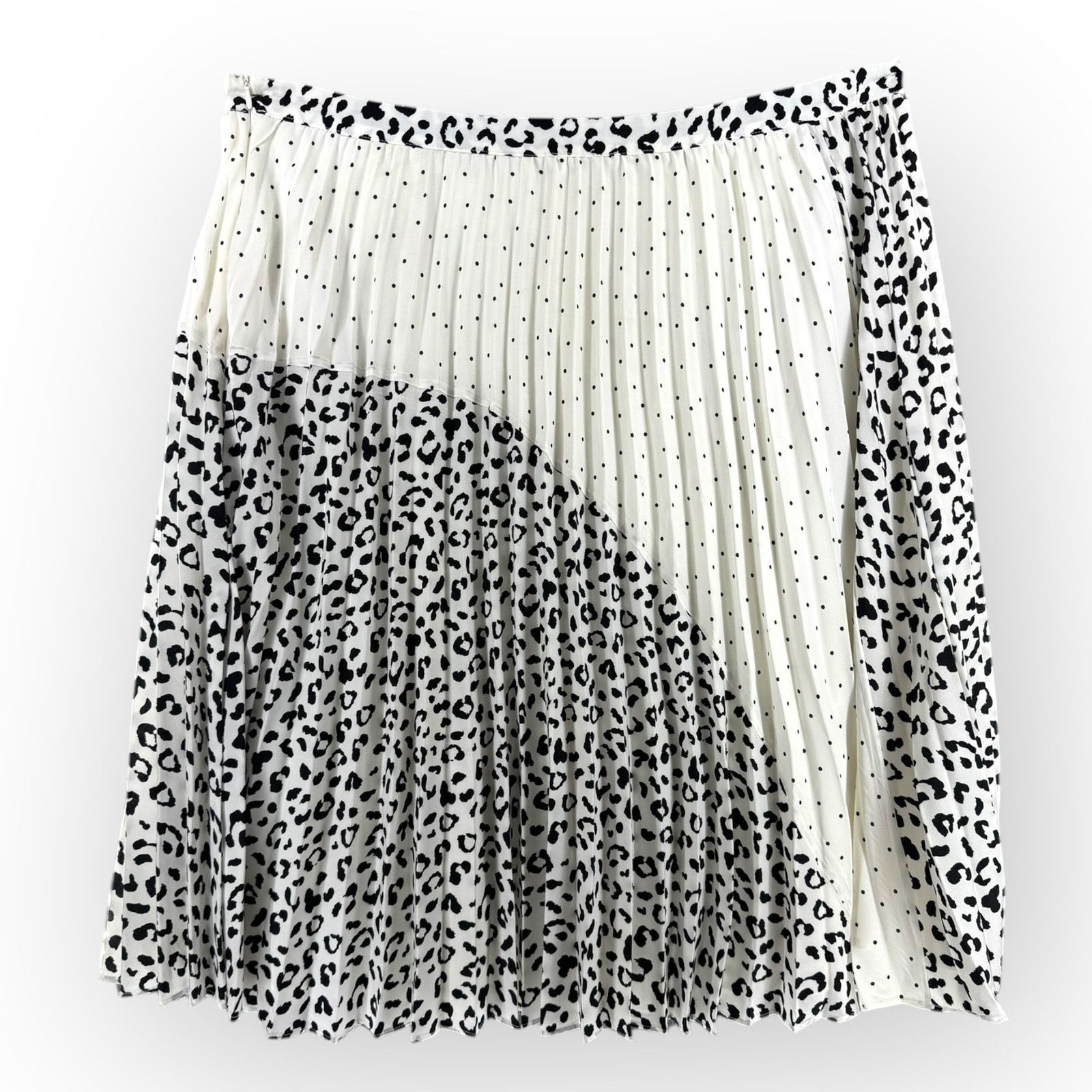 Other INA Black & White Leopard Print Pleated Midi Skirt | 3XL Size 42" / US 20 - 3 Thumbnail