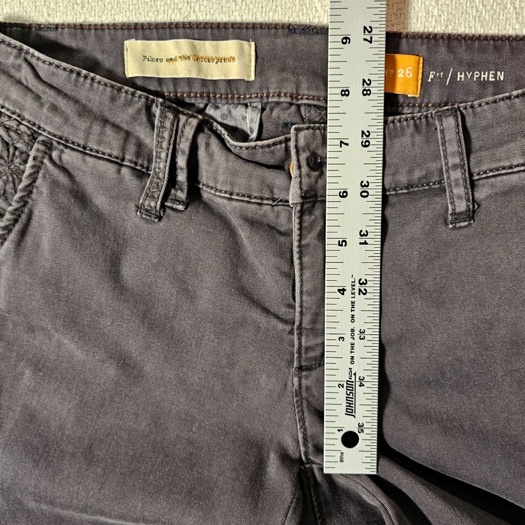 Vintage Pilcro Jeans Gray No 26 Stretch Straight Leg Women Round Regular Inseam 29.5in Slim Twill Cotton Spandex Mid-Rise Chair? Size 26" / US 2 / IT 38 - 6 Thumbnail