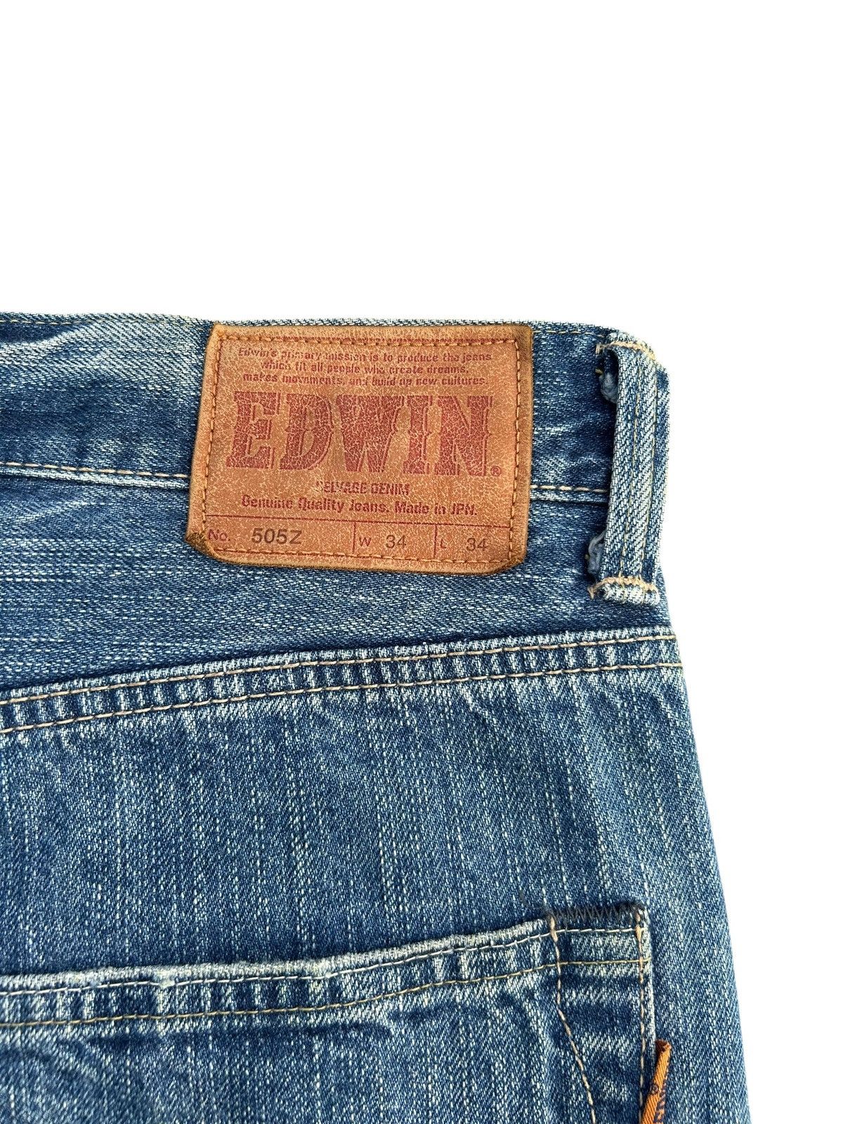 Edwin VINTAGE EDWIN 505Z SELVEDGE DISTRESSED DENIM JEANS Size US 36 / EU 52 - 6 Thumbnail