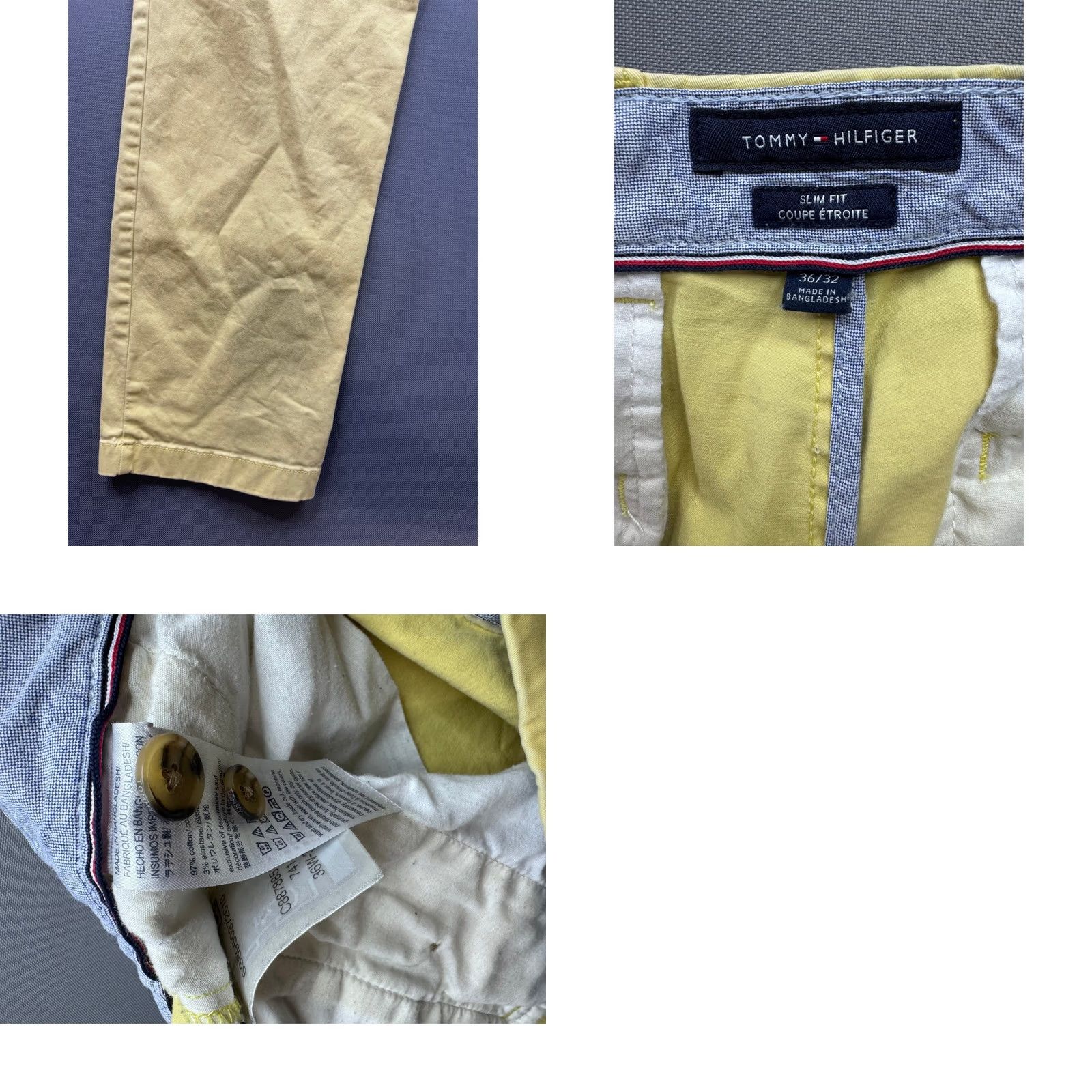 Tommy Hilfiger Tommy Hilfiger Slim Fit Chino Pants Mens Tan Khaki 36/32 Stretch 4-Pocket Logo Embroidered Size US 36 / EU 52 - 8 Thumbnail