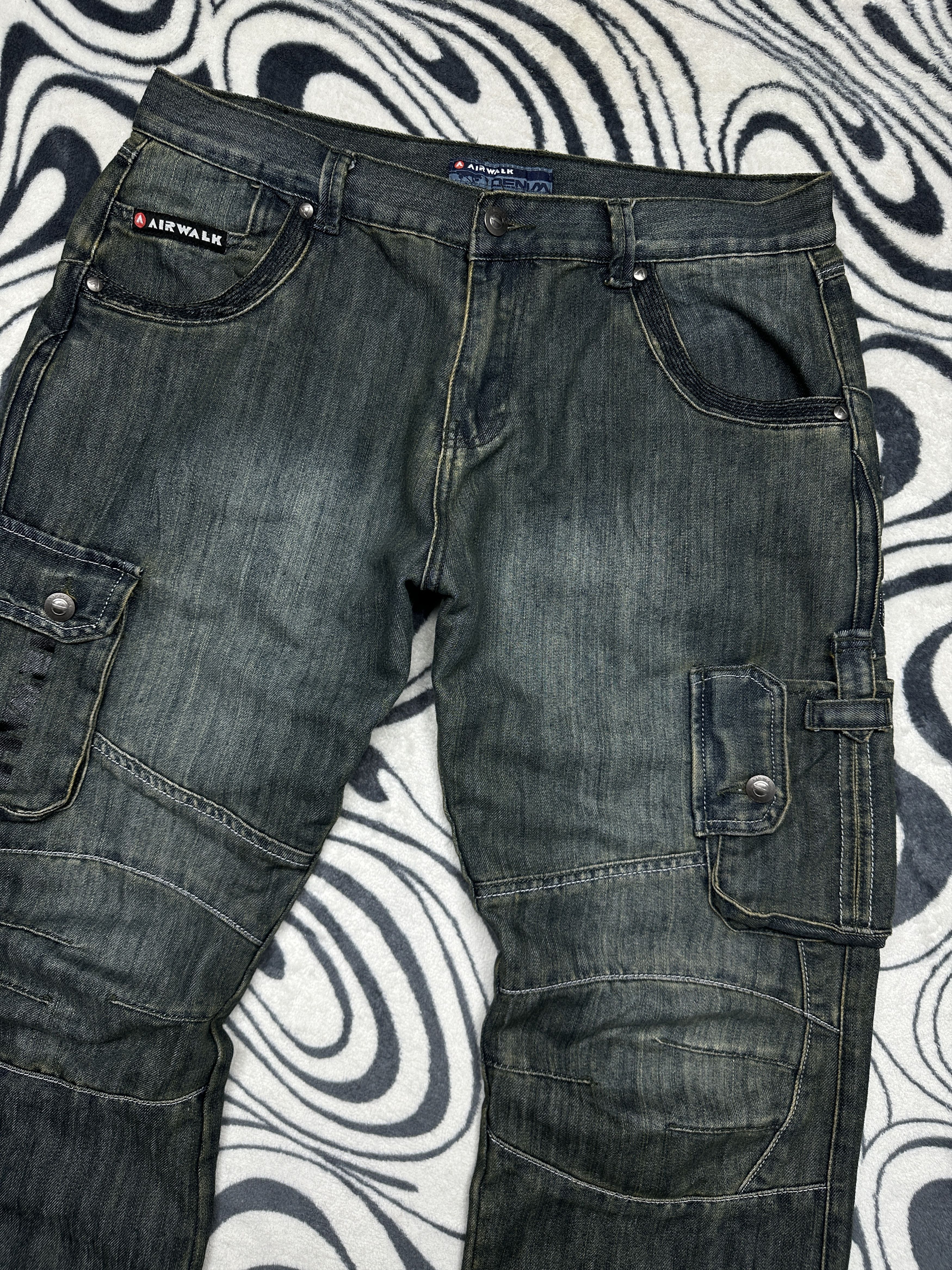 Airwalk Airwalk Vintage Mens Denim Cargo Baggy Pants Size US 36 / EU 52 - 2 Thumbnail