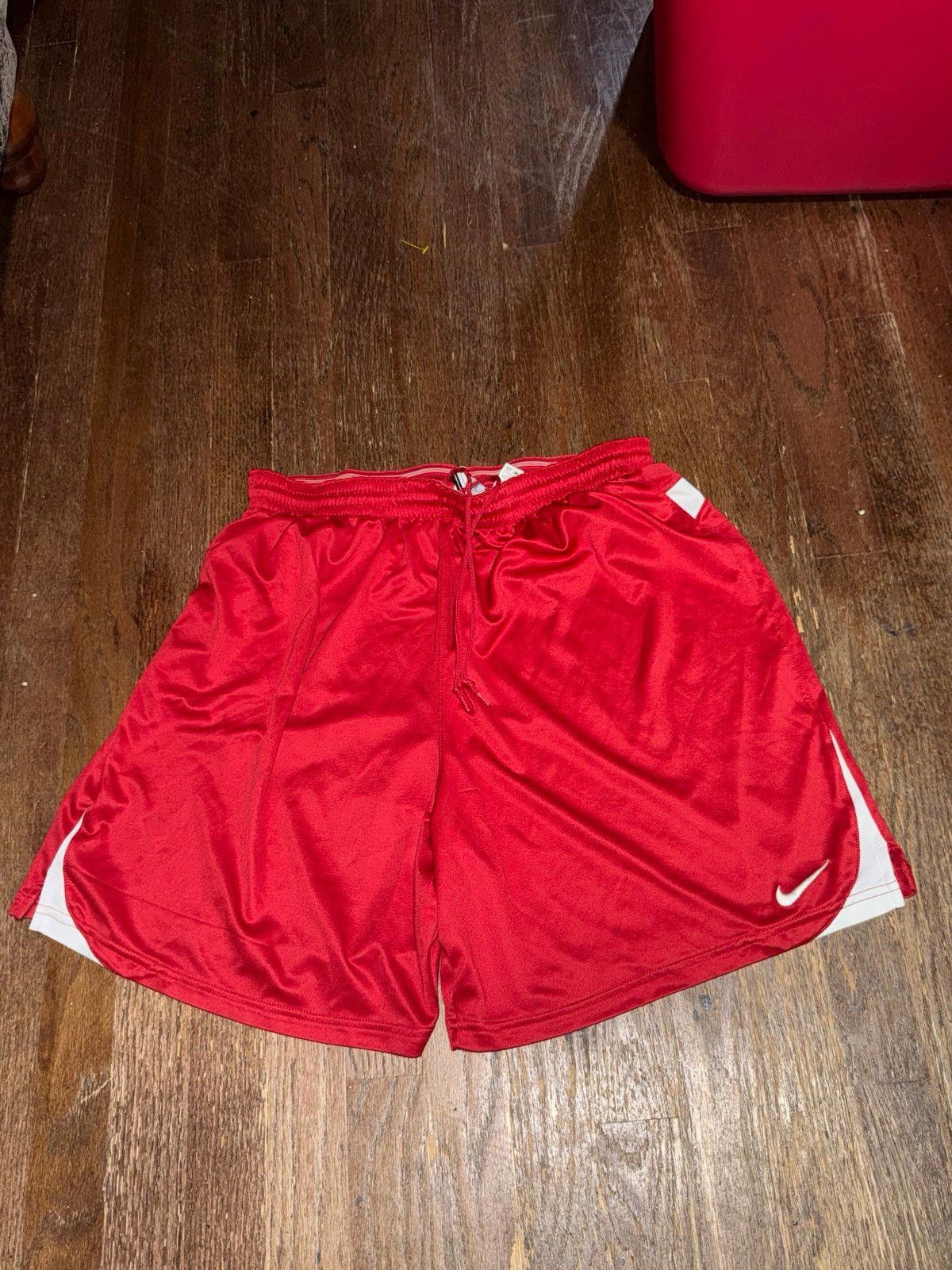 Nike Vintage 90s Nike Red/White Logo Shorts Rare Dri-Fit Sz XL Size US 36 / EU 52 - 2 Thumbnail