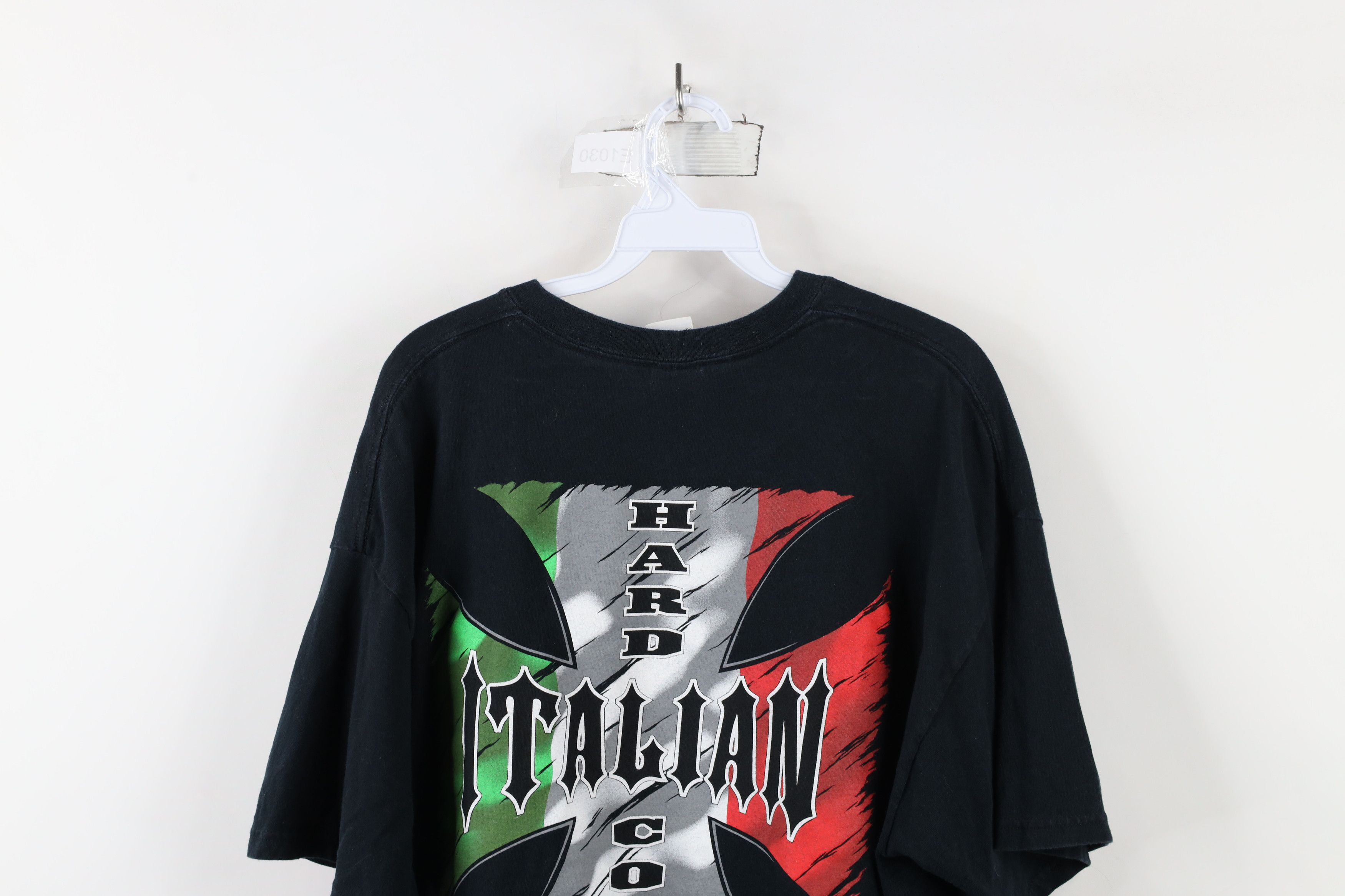 Vintage Vintage 90s Streetwear Cross Italian Hard Core T-Shirt Black Size US XL / EU 56 / 4 - 11 Thumbnail
