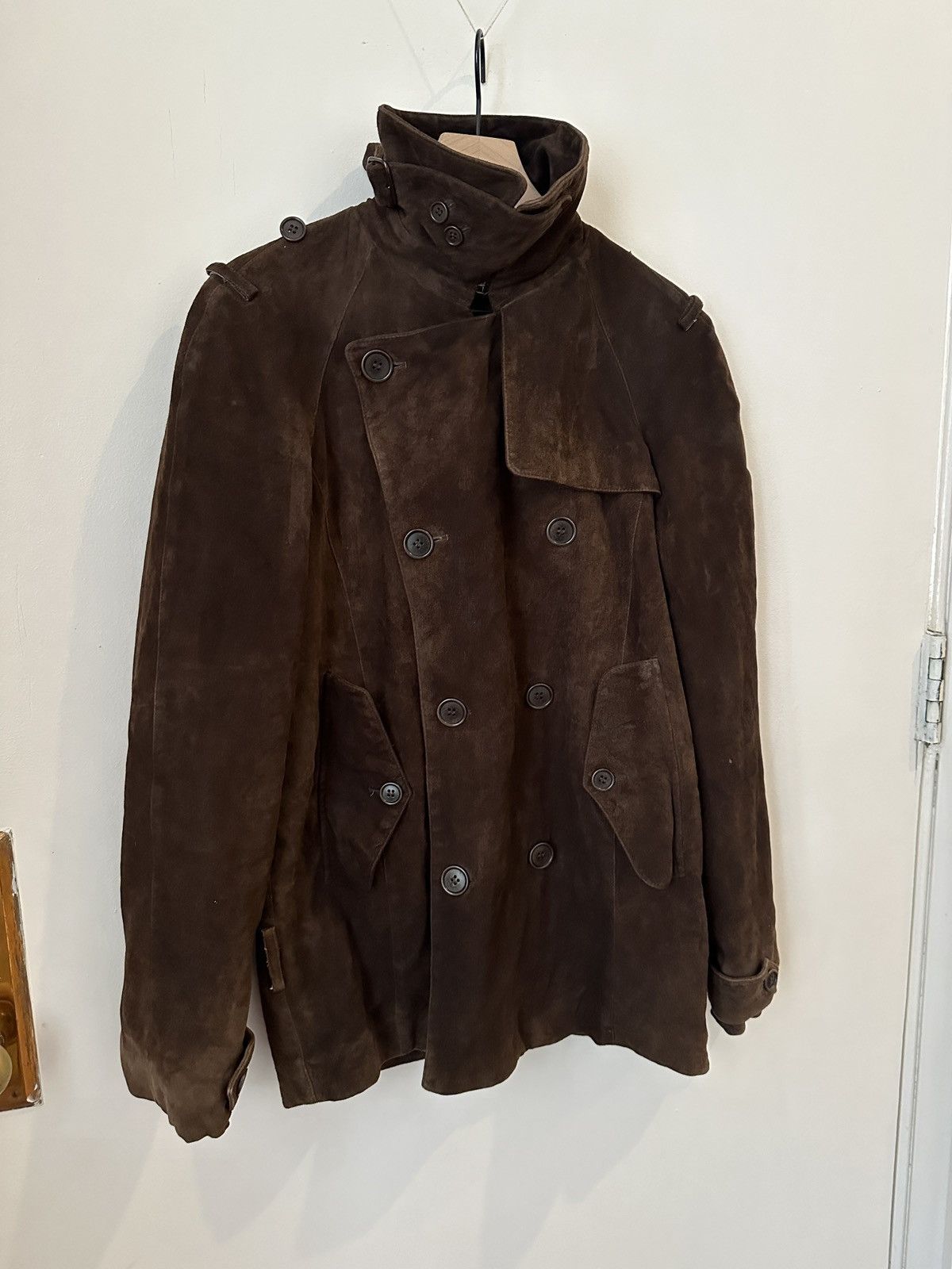 image of Helmut Lang Archival Leather Moto Coat, Brown, 44, Men's (Size Small)