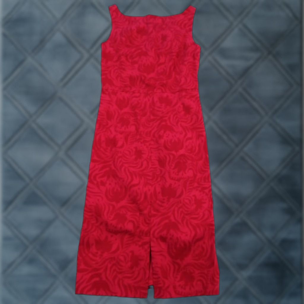 Express EXPRESS Dress Knee Length Red Floral Stretch Sleeveless Zip 2 Women Sheath - Regular Size 2 Size XS / US 0-2 / IT 36-38 - 1 Thumbnail