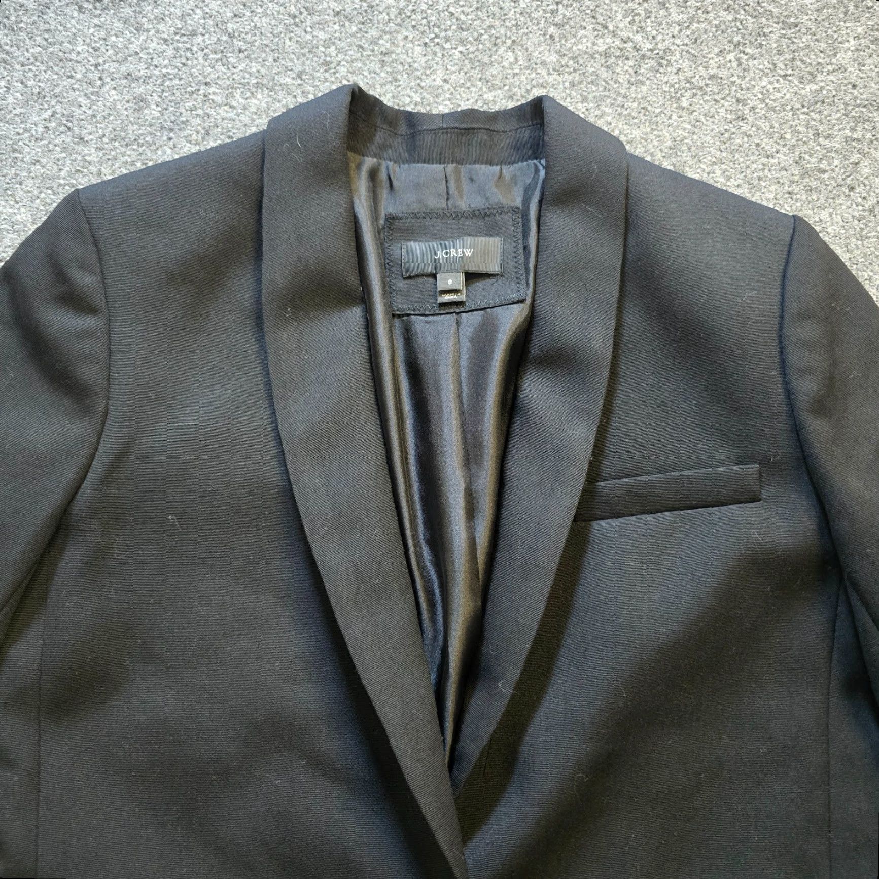 J.Crew J.CREW Blazer Women Size 6 Black Wool Stretch One Button Academia Career Capsule Shirt Size M / US 6-8 / IT 42-44 - 2 Thumbnail