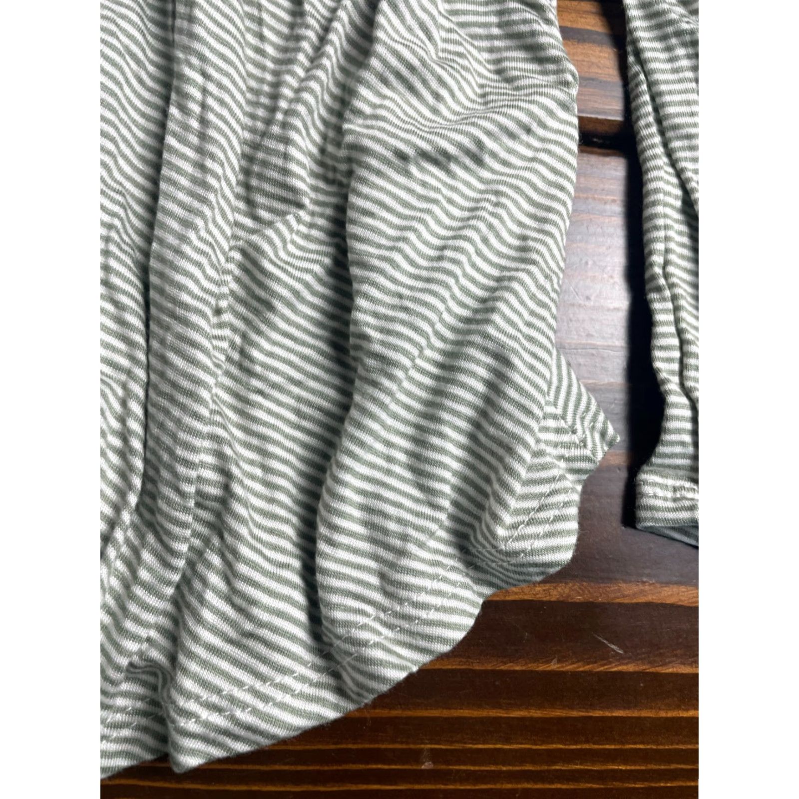 Vintage rags&coutures Shirt Women Small Green White Striped Cold Shoulder Regular Size S / US 4 / IT 40 - 3 Thumbnail
