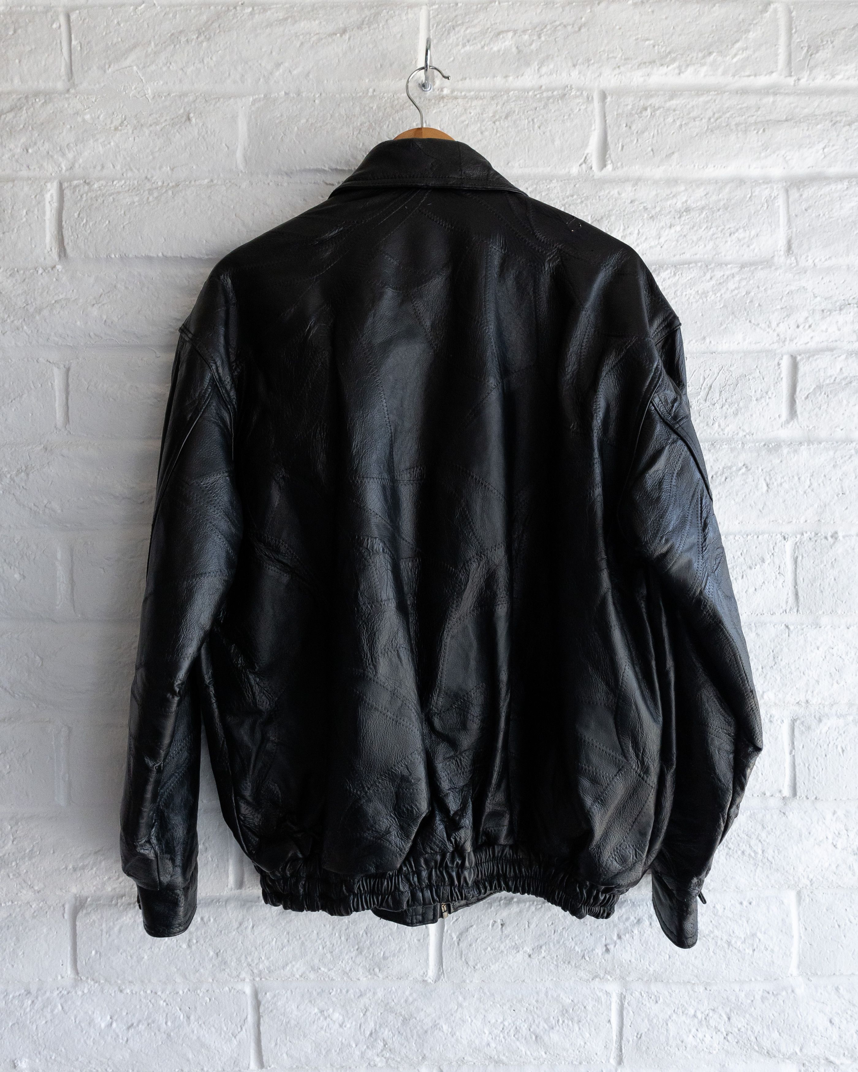 Vintage Vintage 90s Leather Patchwork Bomber Jacket Punk ERD Style Size US L / EU 52-54 / 3 - 6 Thumbnail