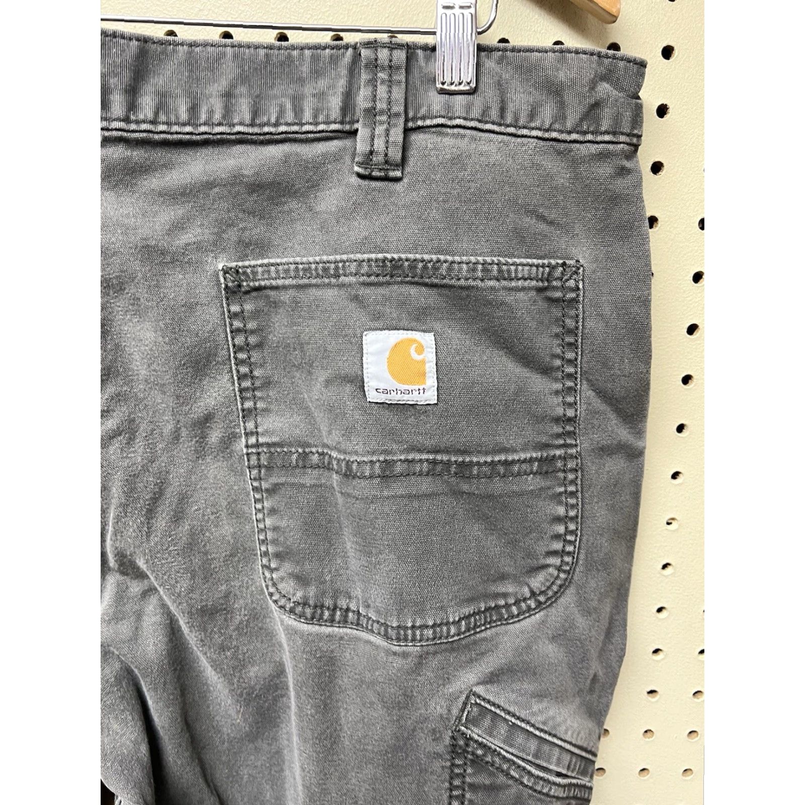 Carhartt Carhartt Men's Relaxed Fit Rugged Flex Canvas Work Pants 37x28 Gray BN2291-M Jeans/Work Pants/Canvas USA 37 Inseam 28 Men Size US 37 - 3 Thumbnail