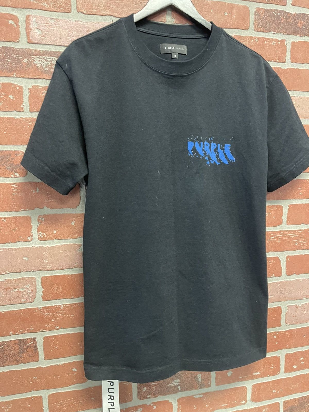 Purple Size M - Purple Graphics Tee Suede Print Black/Blue Clean! Size US M / EU 48-50 / 2 - 1 Thumbnail