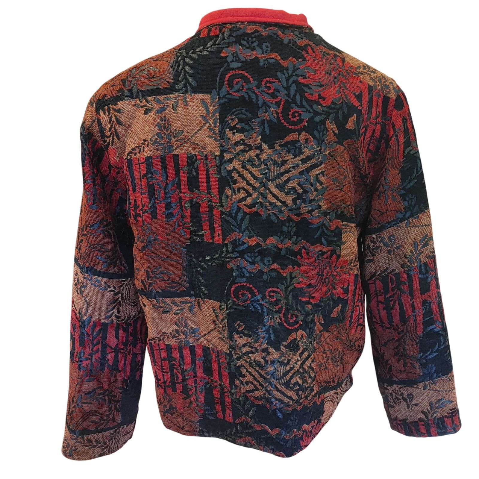 Other Chico's Women's 1 Reversible Red/Black/Gold Abstract Coat Size XL / US 12-14 / IT 48-50 - 2 Thumbnail