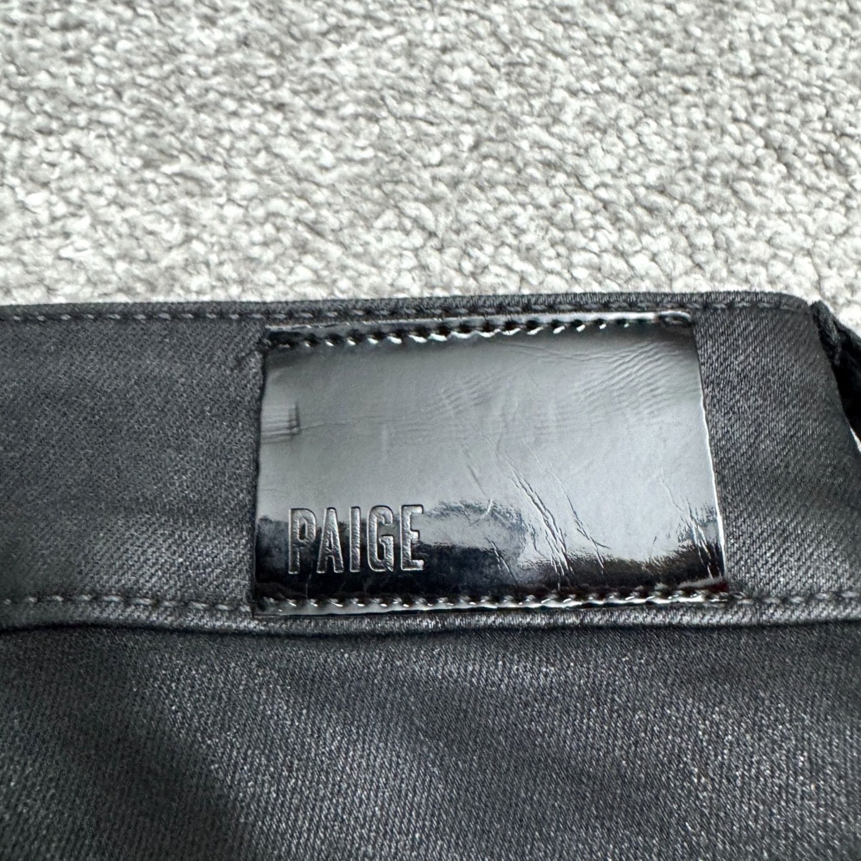 Paige Paige Emmie Ultra Skinny Jeans Womens 30 Black Coated Button Fly Stretch Denim Size 30" / US 8 / IT 44 - 6 Thumbnail