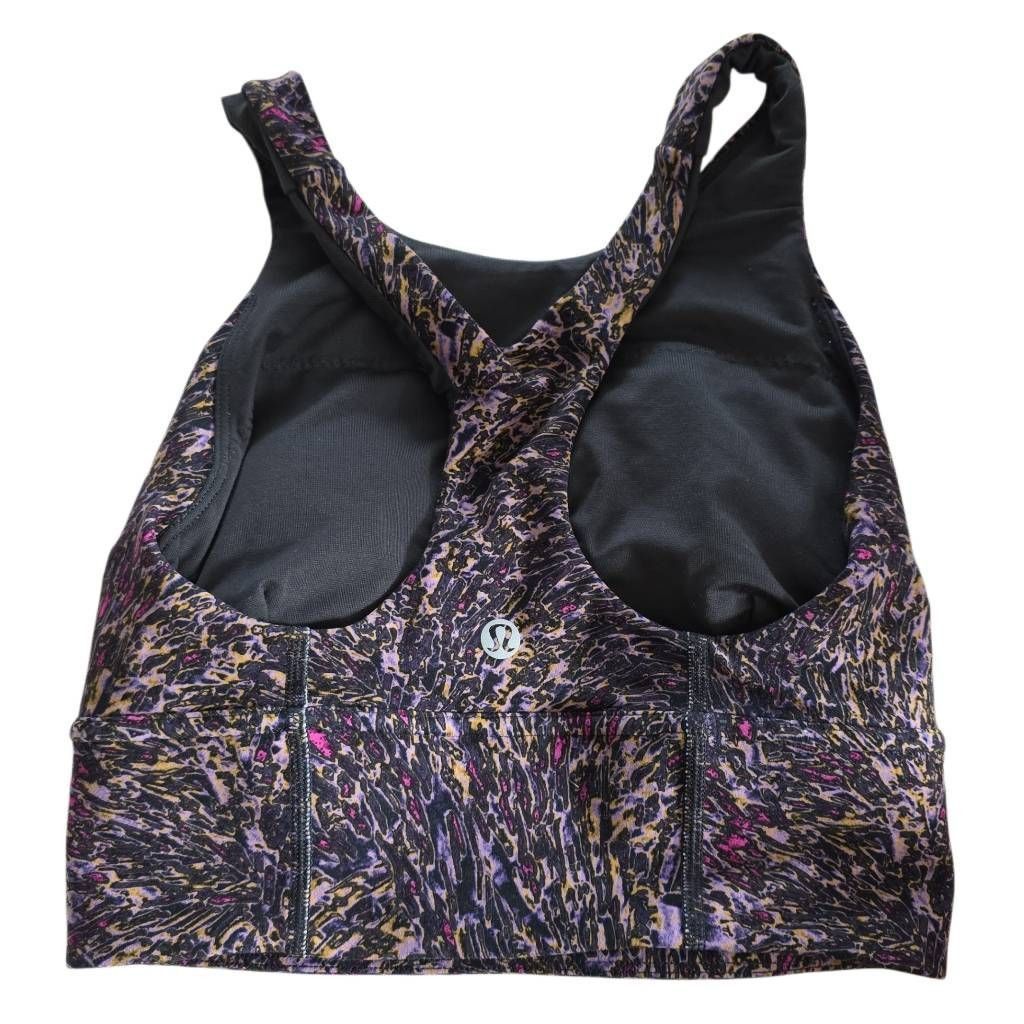 Lululemon Lululemon Women's Size 2 Black Purple High Neck Sports Bra Size ONE SIZE - 2 Thumbnail
