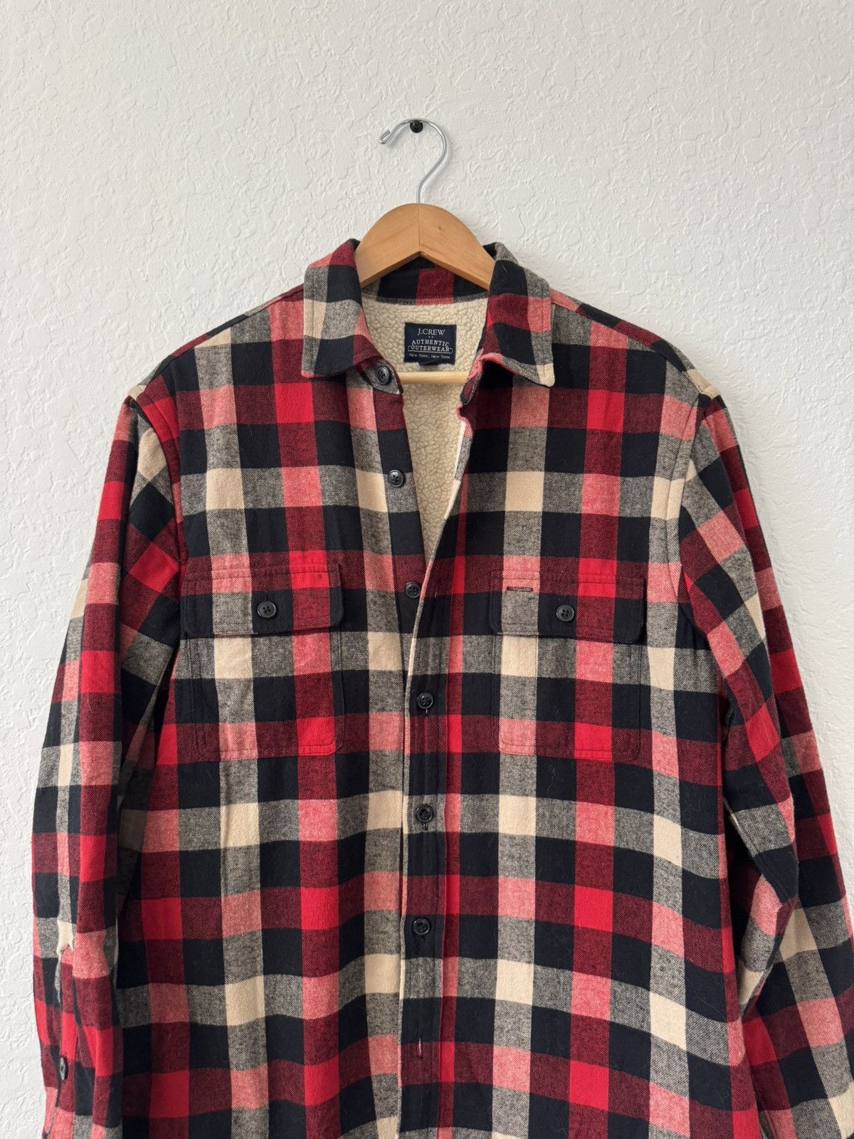 J.Crew J.Crew Flannel Sherpa lined Shirt Jacket Size US L / EU 52-54 / 3 - 1 Thumbnail