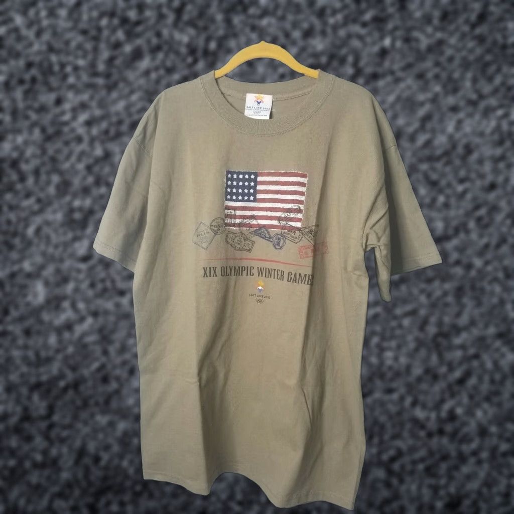 Vintage Retro Salt Lake City 2002 Olympic Winter Games Shirt American Flag Mens L Size US L / EU 52-54 / 3 - 1 Thumbnail