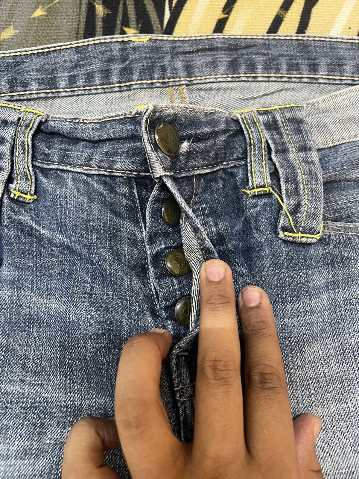 Hysteric Glamour × Japanese Brand Vintage 08 Augeh Tokyo Paint Splatter Distressed Denim Size US 34 / EU 50 - 10 Thumbnail