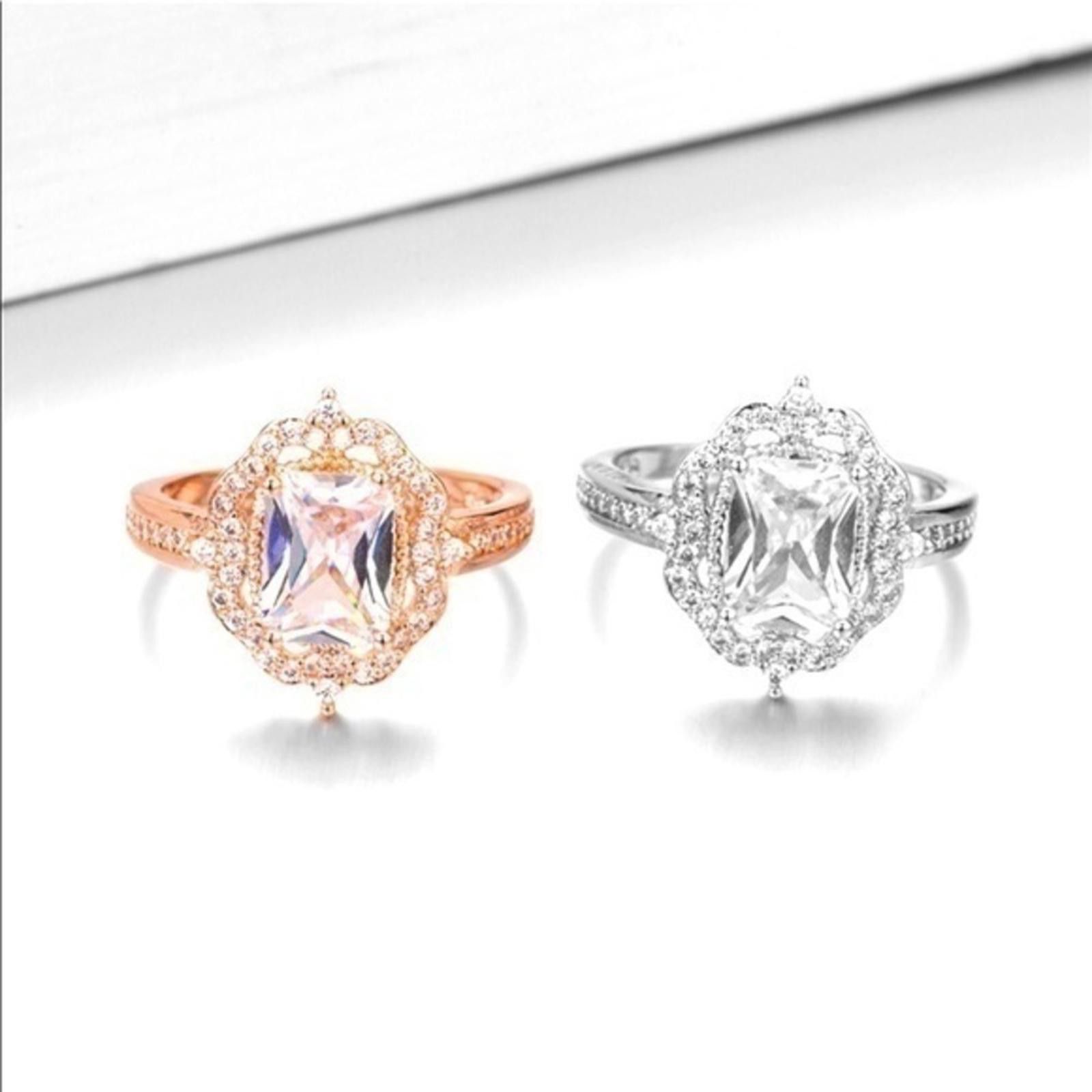 Designer Silver Zircon 3.5 CT Princess Ring Size 8 NWT Size ONE SIZE - 2 Thumbnail