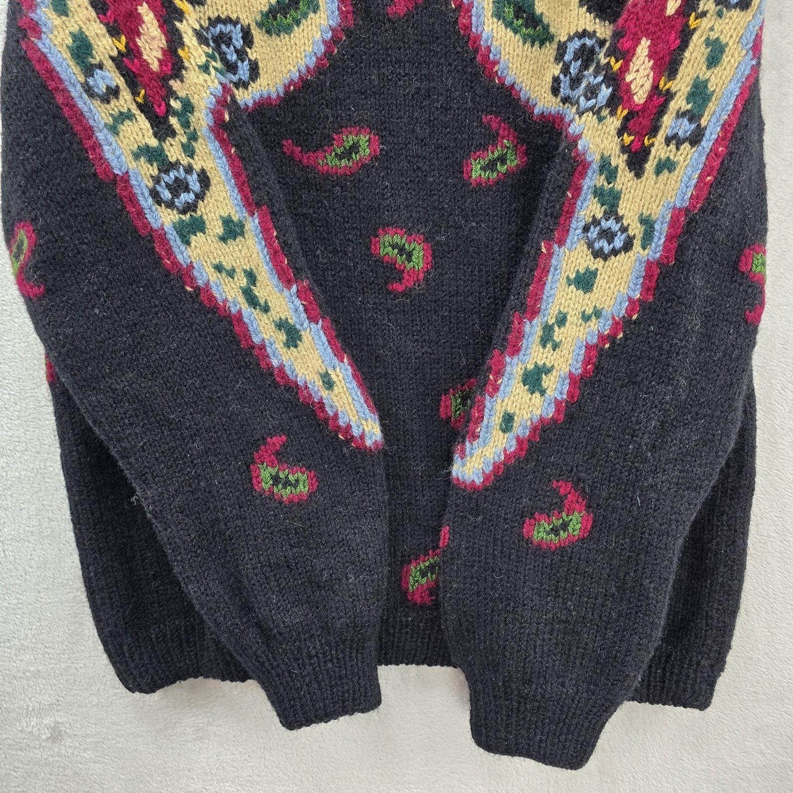 Other Vintage Roberta Frost Wool Knit Sweater Small Paisley Floral Size S / US 4 / IT 40 - 3 Thumbnail